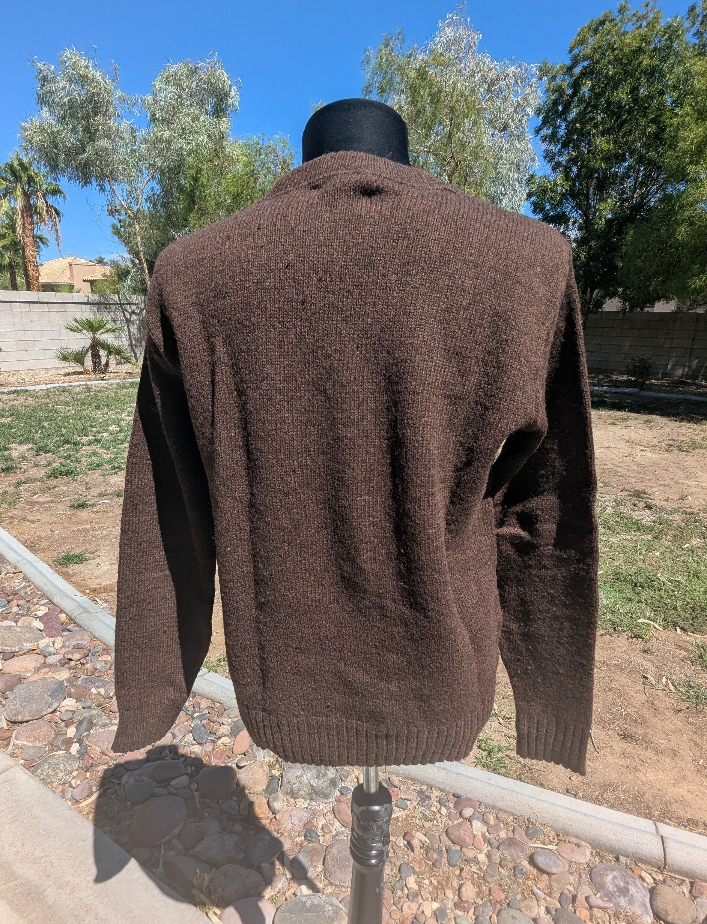 Puritan VTG Puritan Thermax Mocha Brown USA Wool/Poly V-Neck Sweater Size US M / EU 48-50 / 2 - 2 Thumbnail