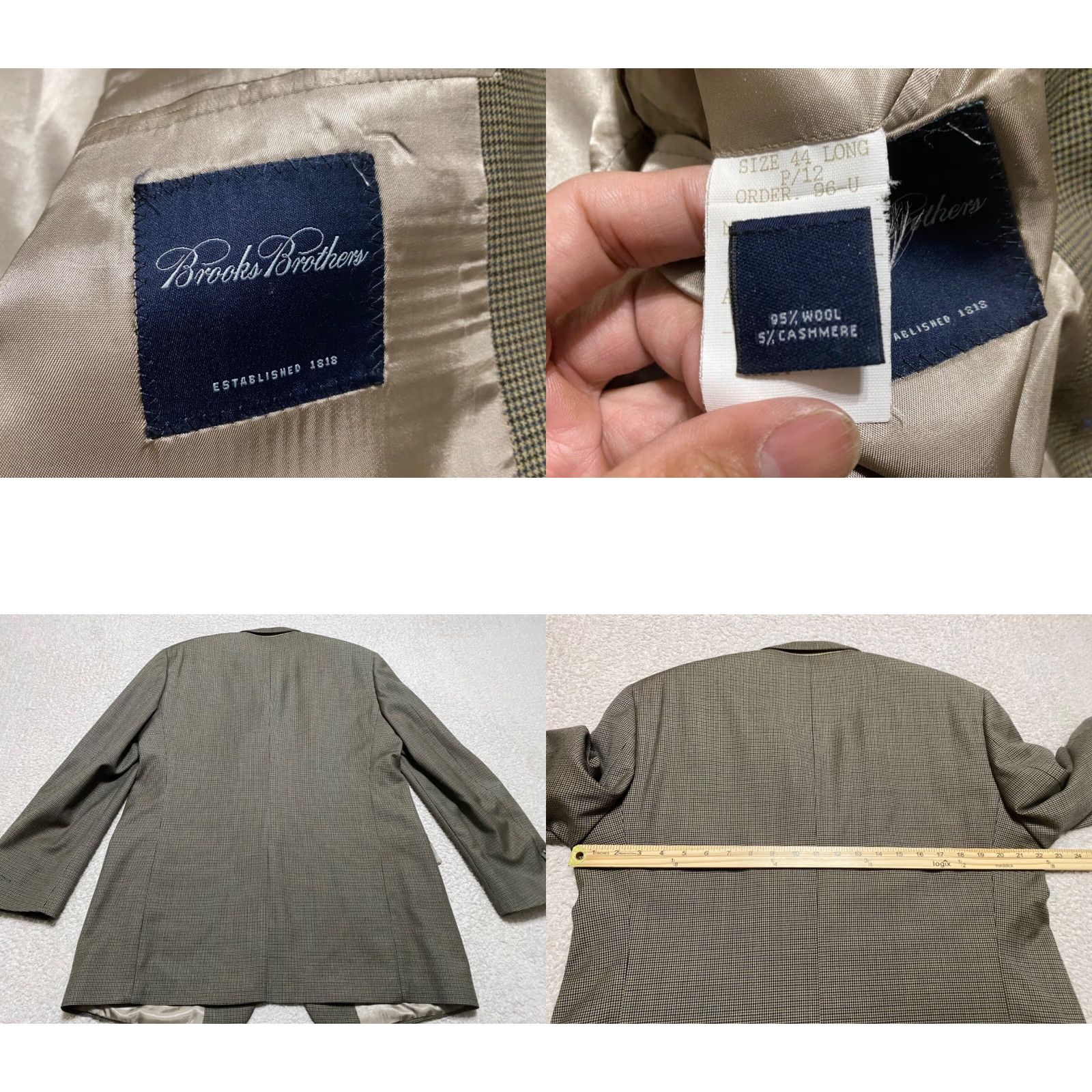 Brooks Brothers Brooks Brothers Blazer Mens 44 Multicolor Plaid Wool Cashmere Two-Button Jacket Regular Mature? Size 44R - 8 Thumbnail
