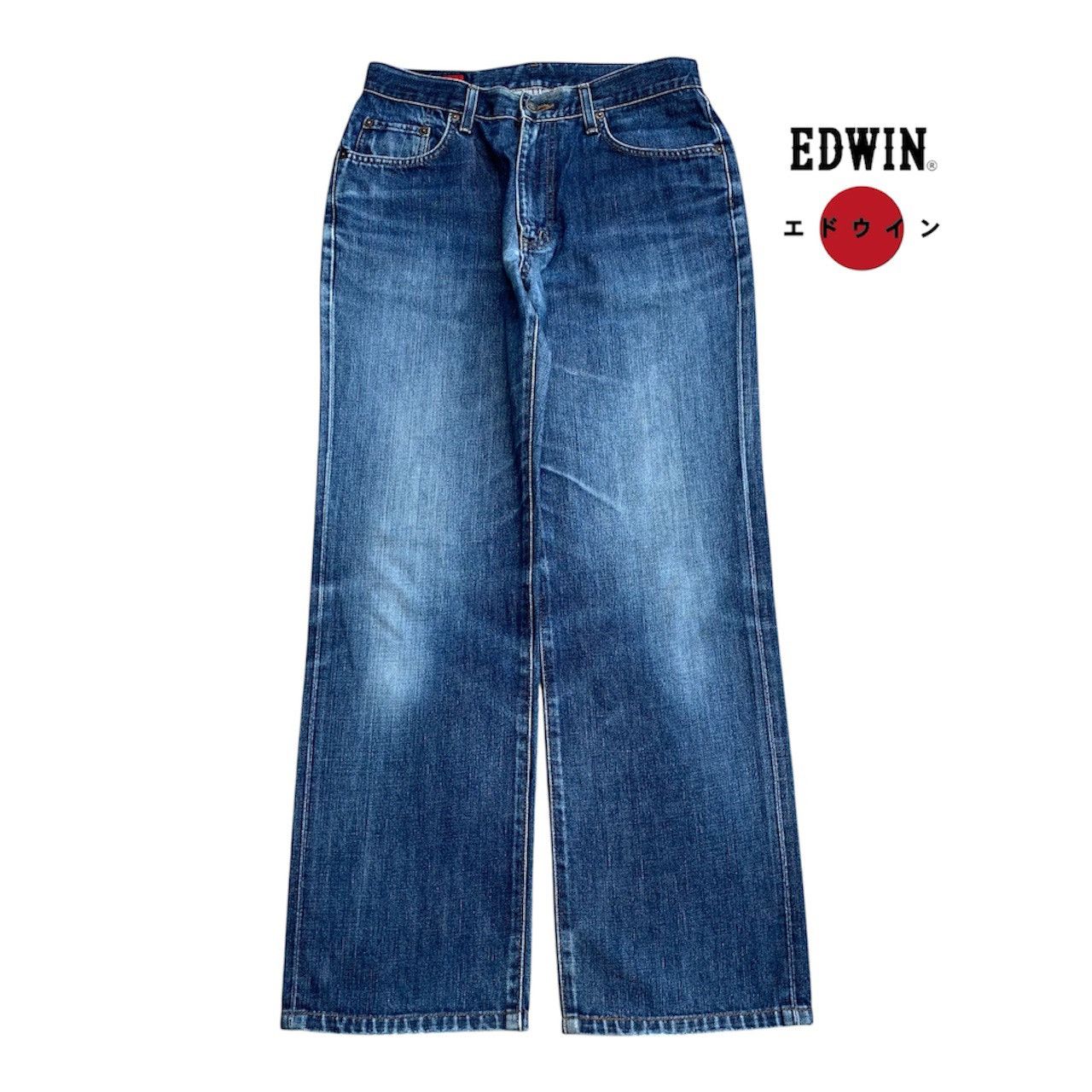 Japanese Brand Vintage Japan Edwin Blue Indigo Distressed Denim Jeans W31 Size US 31 - 1 Thumbnail