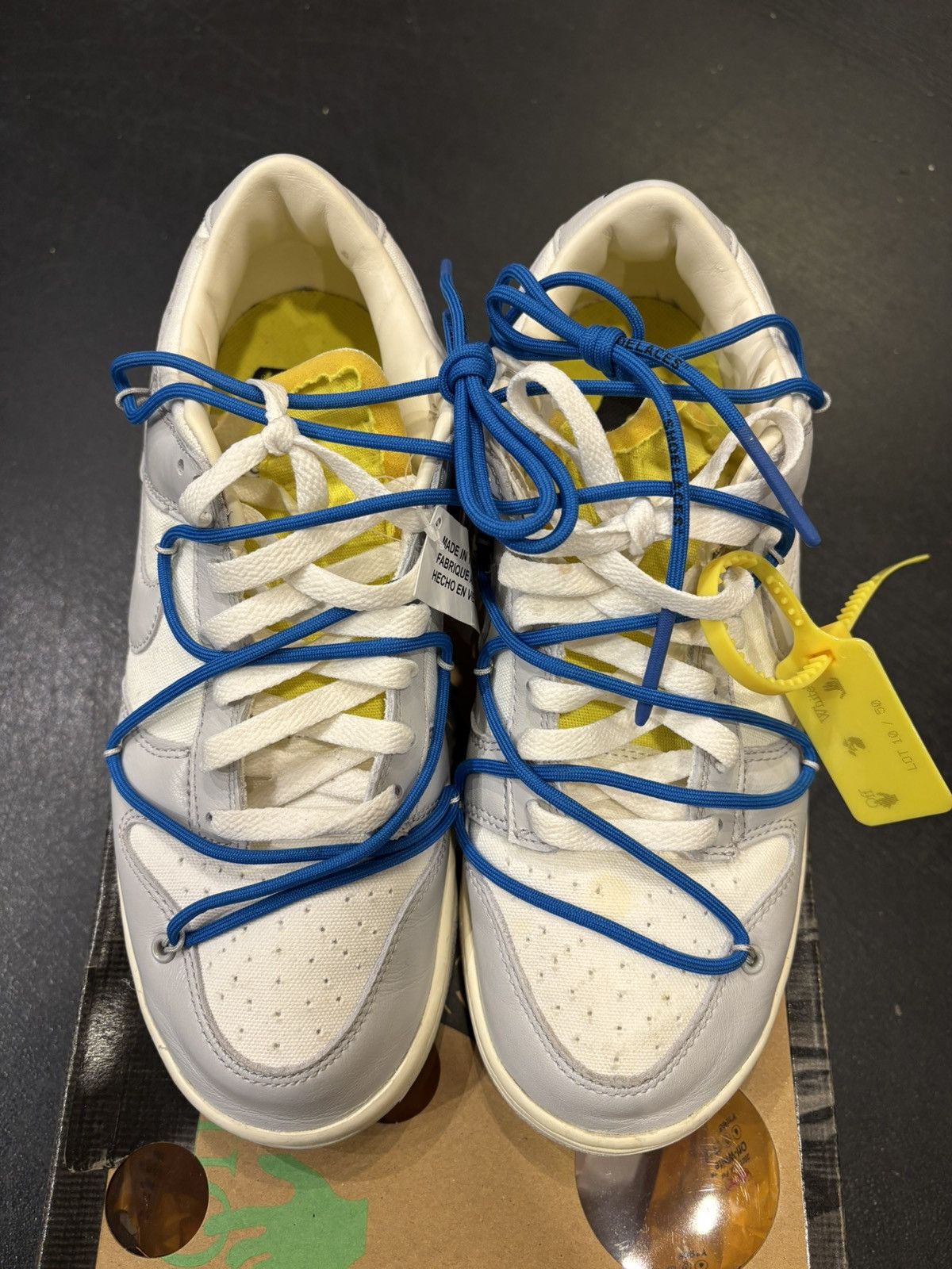Nike × Off-White Off-White X Nike Dunk Low ‘Lot 10’ Size US 9.5 / EU 42-43 - 4 Thumbnail