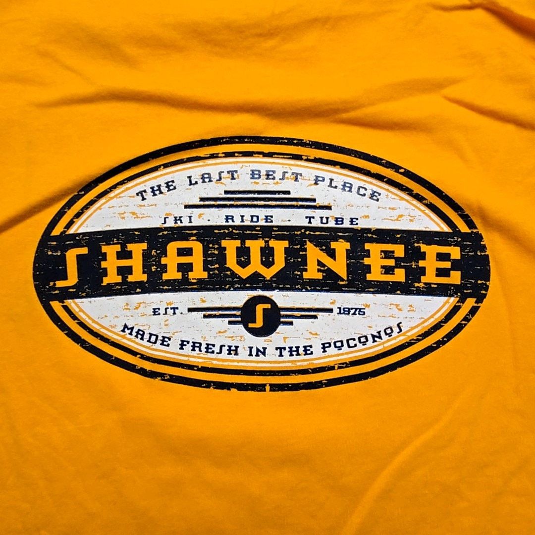 Hanes Vintage Shawnee Ski Ride Tube Shirt Graphic Yellow S Tee Size US S / EU 44-46 / 1 - 2 Thumbnail