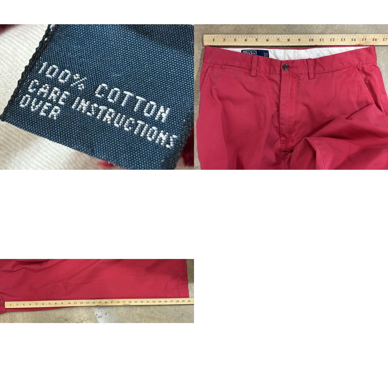 Polo Ralph Lauren VINTAGE Polo Ralph Lauren Prospect Chino Pants Men’s 32x32 Light Red Pink Cotton Flat Front Preppy Size US XS / EU 42 / 0 - 8 Thumbnail