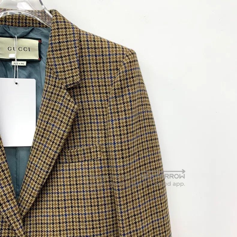 Gucci Gucci Brown checkered wool lapel single-breasted long-slee Size XS / US 0-2 / IT 36-38 - 3 Thumbnail