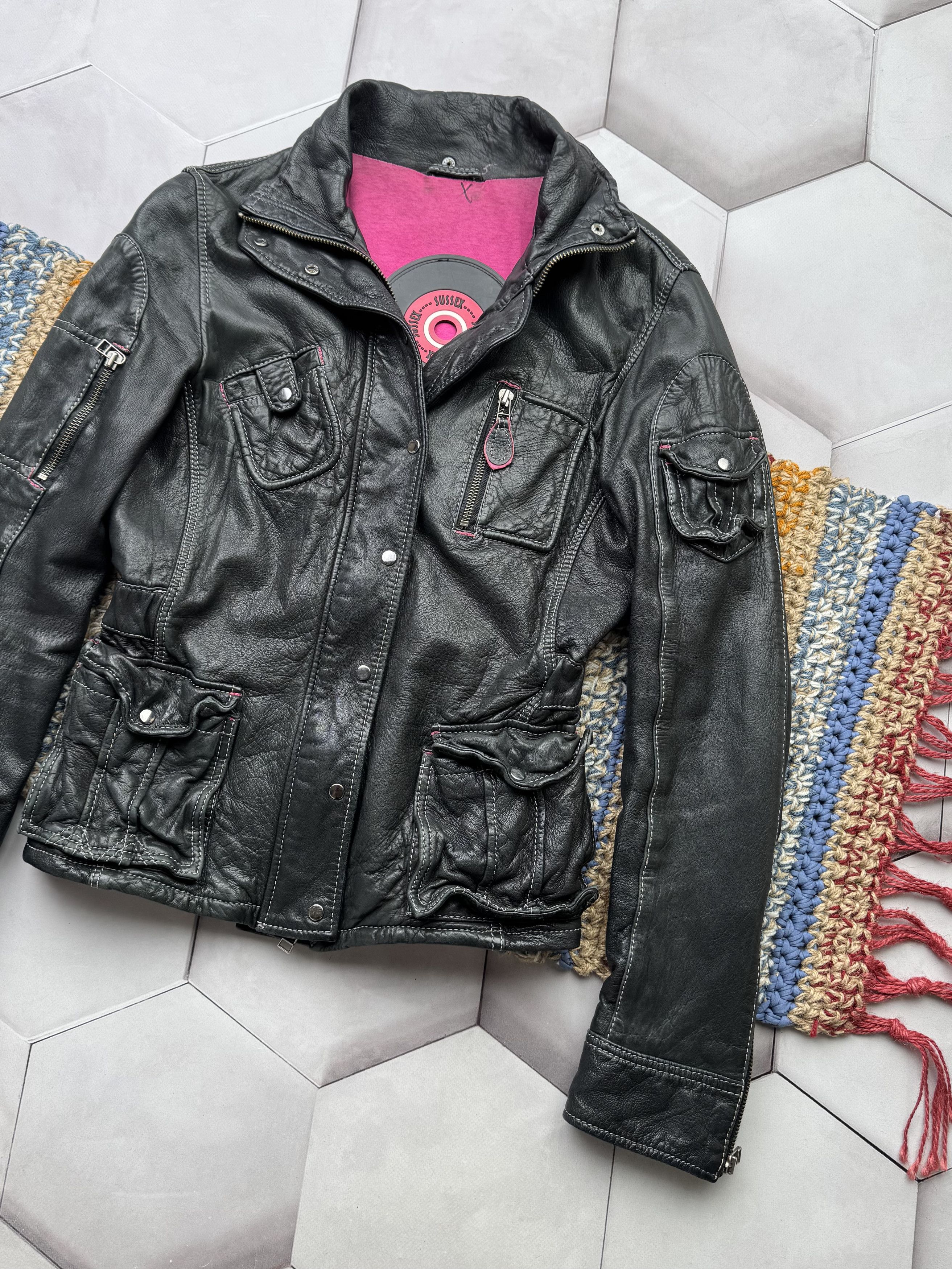 Vintage Vintage Cropped Leather Jacket Size XS / US 0-2 / IT 36-38 - 3 Thumbnail
