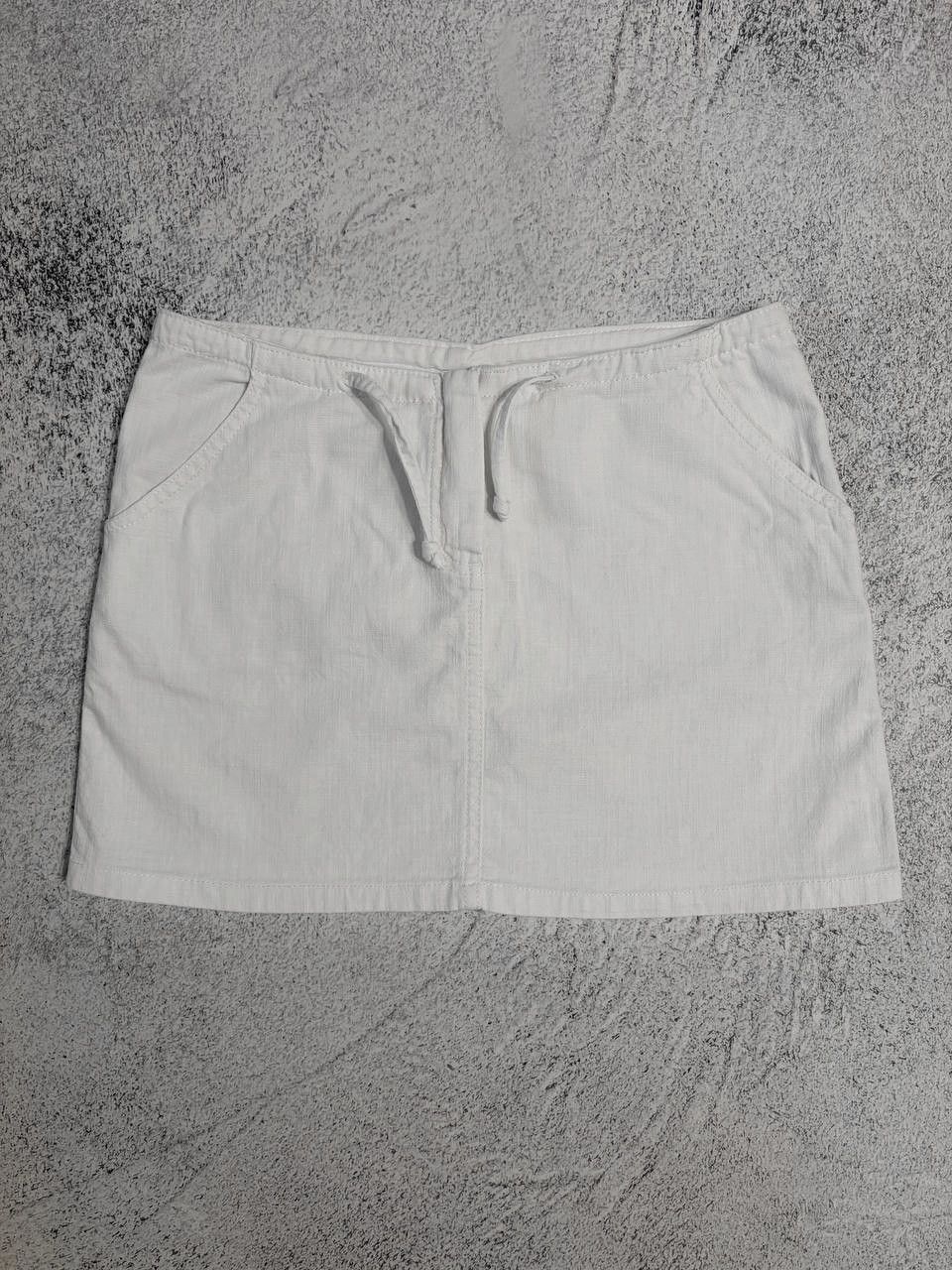 Dolce & Gabbana Dolce & Gabbana White Linen Mini Skirt Y2K Drawstring Waist Size 27" / US 4 / IT 40 - 1 Thumbnail
