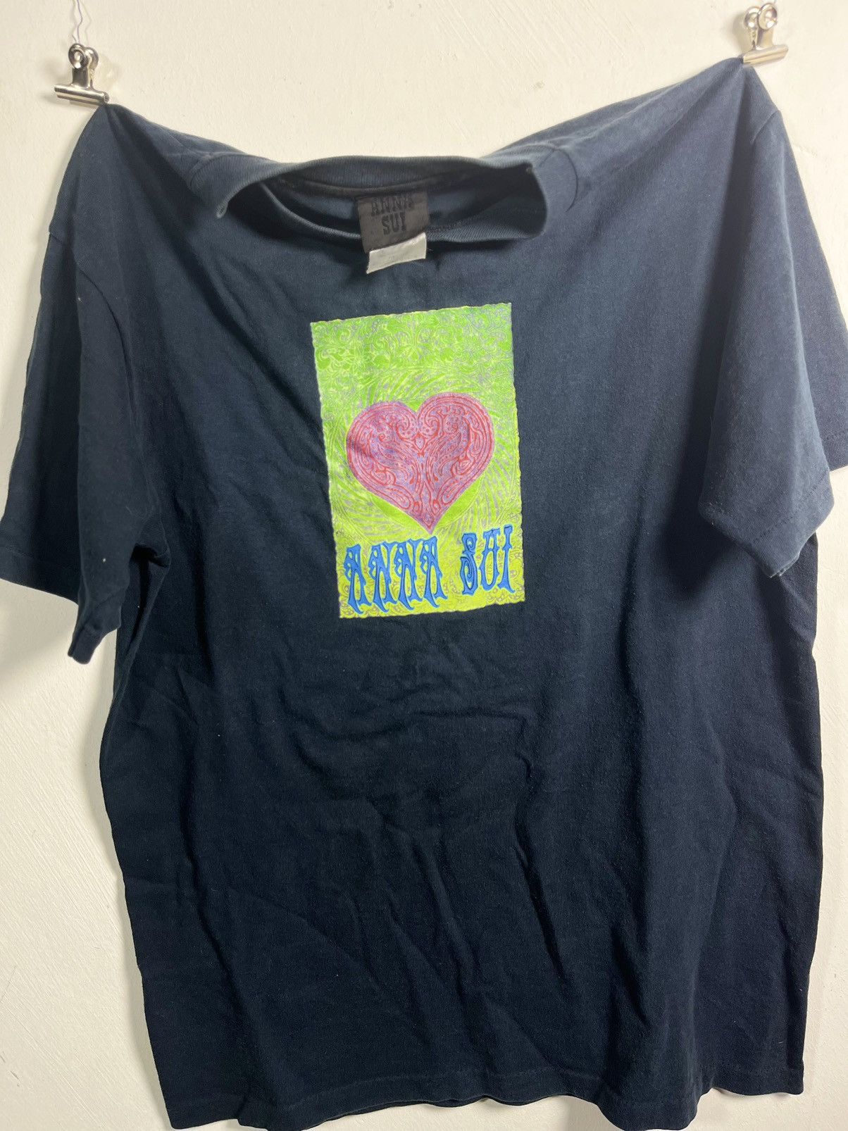 Vintage Anna Sui Vintage 90s / Y2K Psychedelic Heart Tee Size US M / EU 48-50 / 2 - 3 Thumbnail