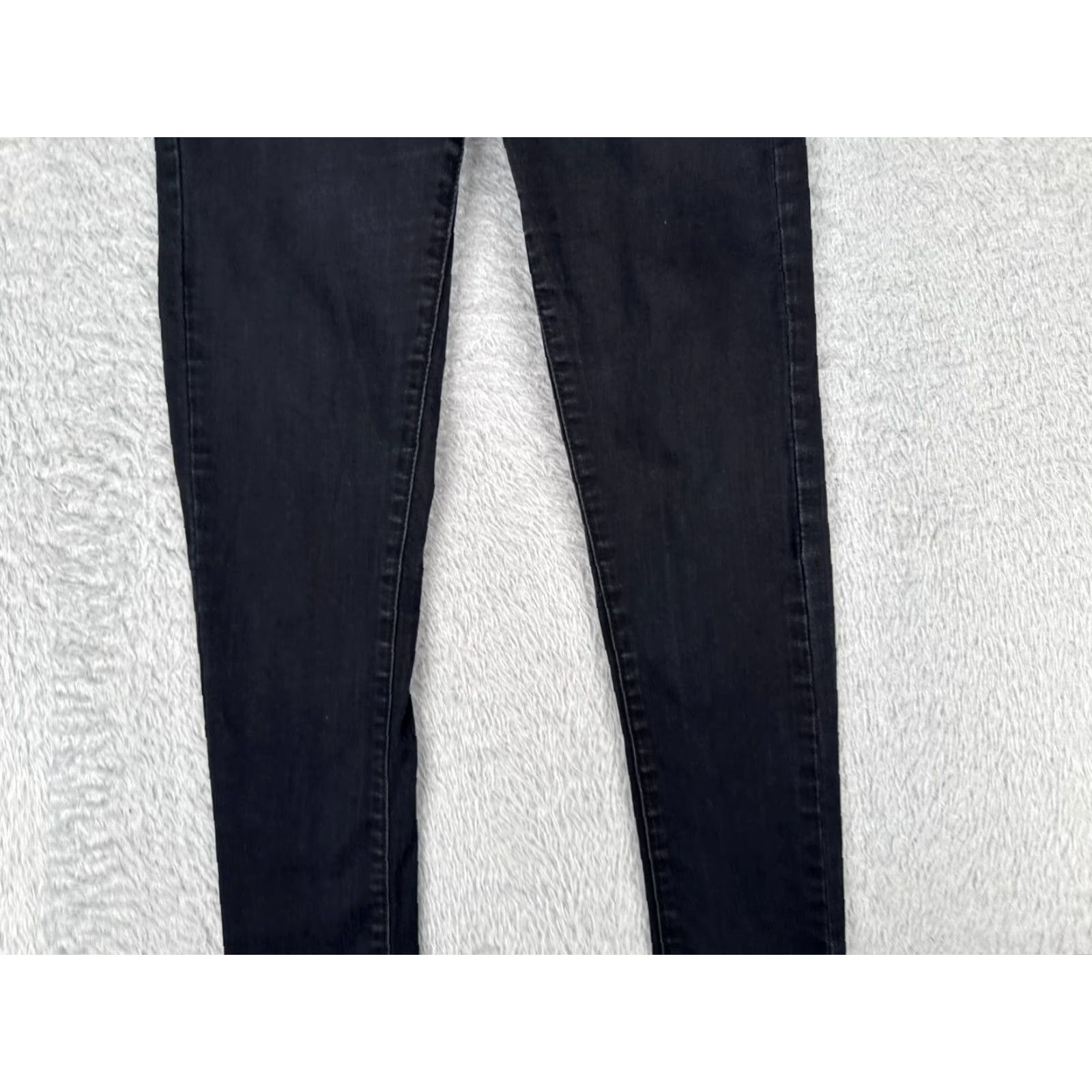 Vintage Monkey Ride Jeans Juniors 1 Black Skinny Denim Regular Rise Mid 24x29 5-Pocket Distressed Stretch Vintage No USA Womens Size 25" / US 0 / IT 36 - 3 Thumbnail