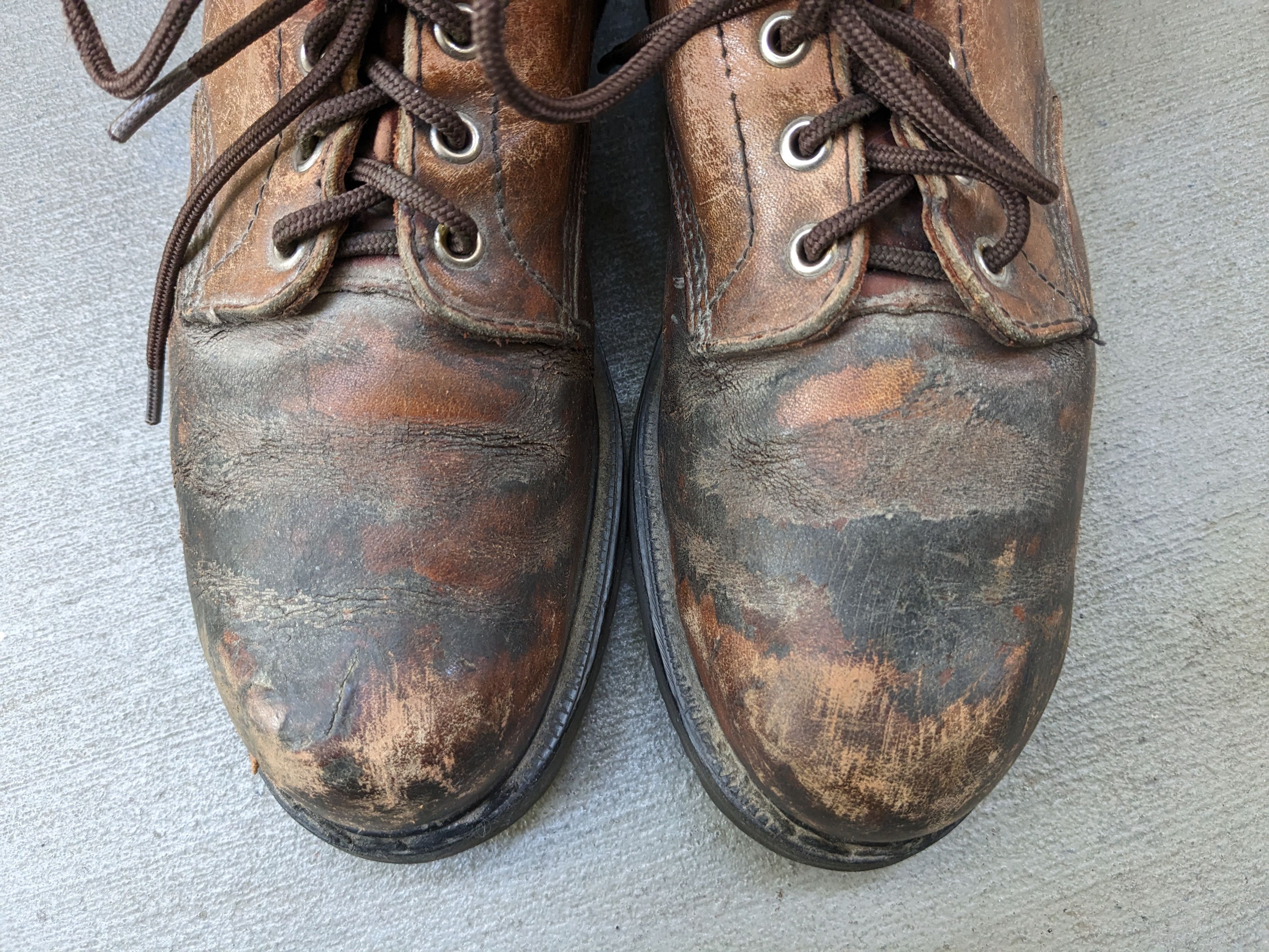 Red Wing Vintage Combat Boots Brown 12 Leather Chunky Biker Moto Size US 12 / EU 45 - 6 Thumbnail