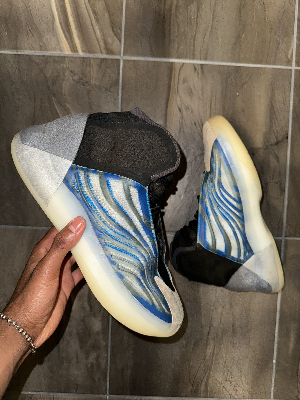 image of Adidas Yeezy Qntm Bsktbl ‘Frozen Blue’ Shoes, Men's (Size 11)