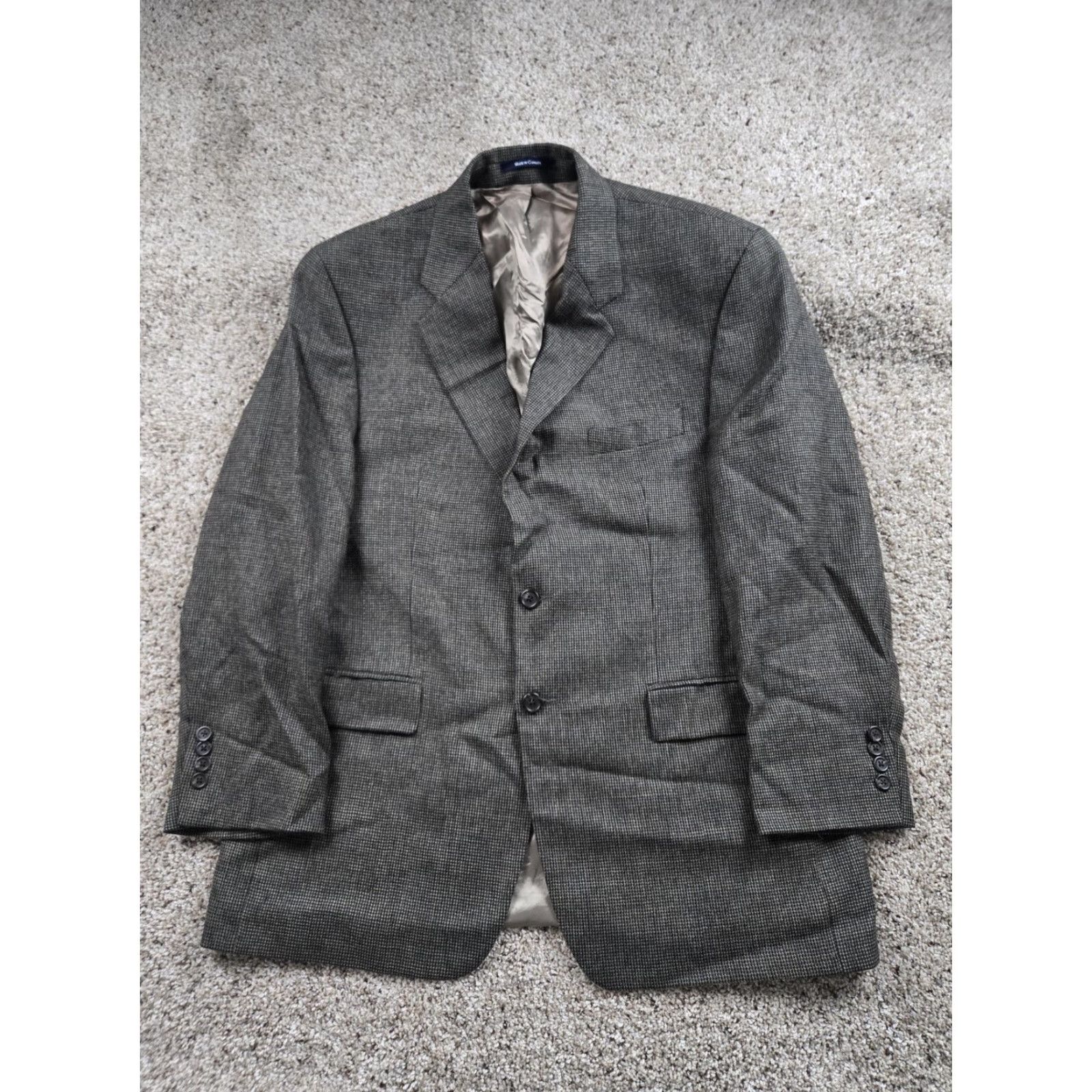 Polo Ralph Lauren VINTAGE Polo Ralph Lauren Mens Blazer Coat Wool 2 Piece Houndstooth Tweed 43R Gray Notch Lapel 90s Size US XL / EU 56 / 4 - 2 Thumbnail