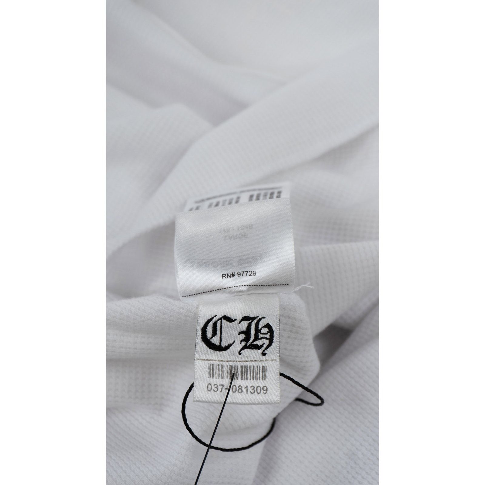 Chrome Hearts Scroll Logo Sleeve Waffle Thermal Shirt 'White' Size US L / EU 52-54 / 3 - 6 Thumbnail