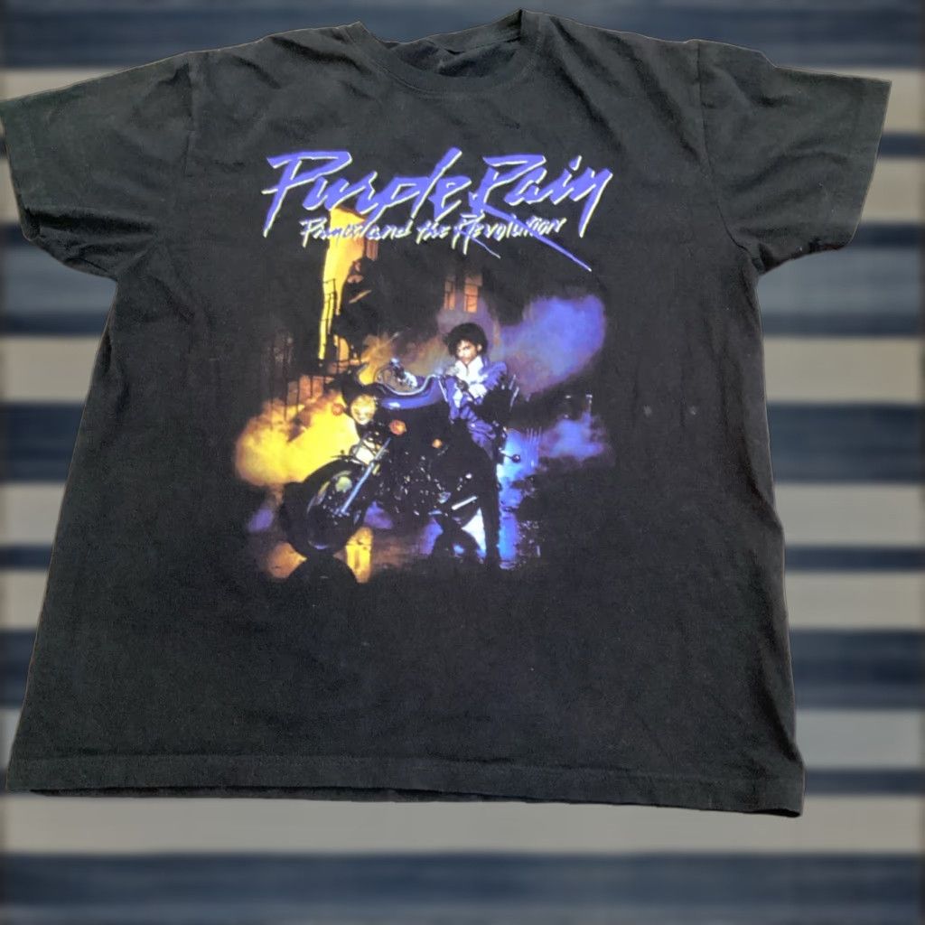 Prince The Prince Estate Official & Approved Prince Shirt Black Large Mens 100% Cotton Graphic Purple Rain Size US 33 - 1 Thumbnail