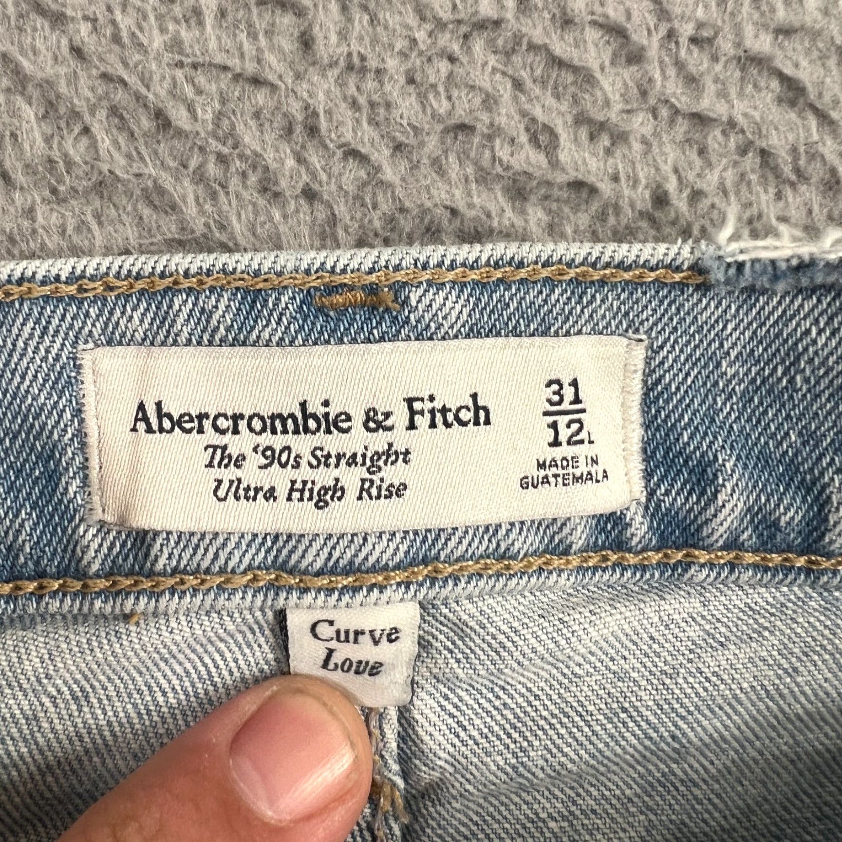 Abercrombie & Fitch VINTAGE Abercrombie & Fitch Women's Jeans 12 Straight High Rise Light Wash 90s Denim Stretch Size 32" / US 10 / IT 46 - 7 Thumbnail