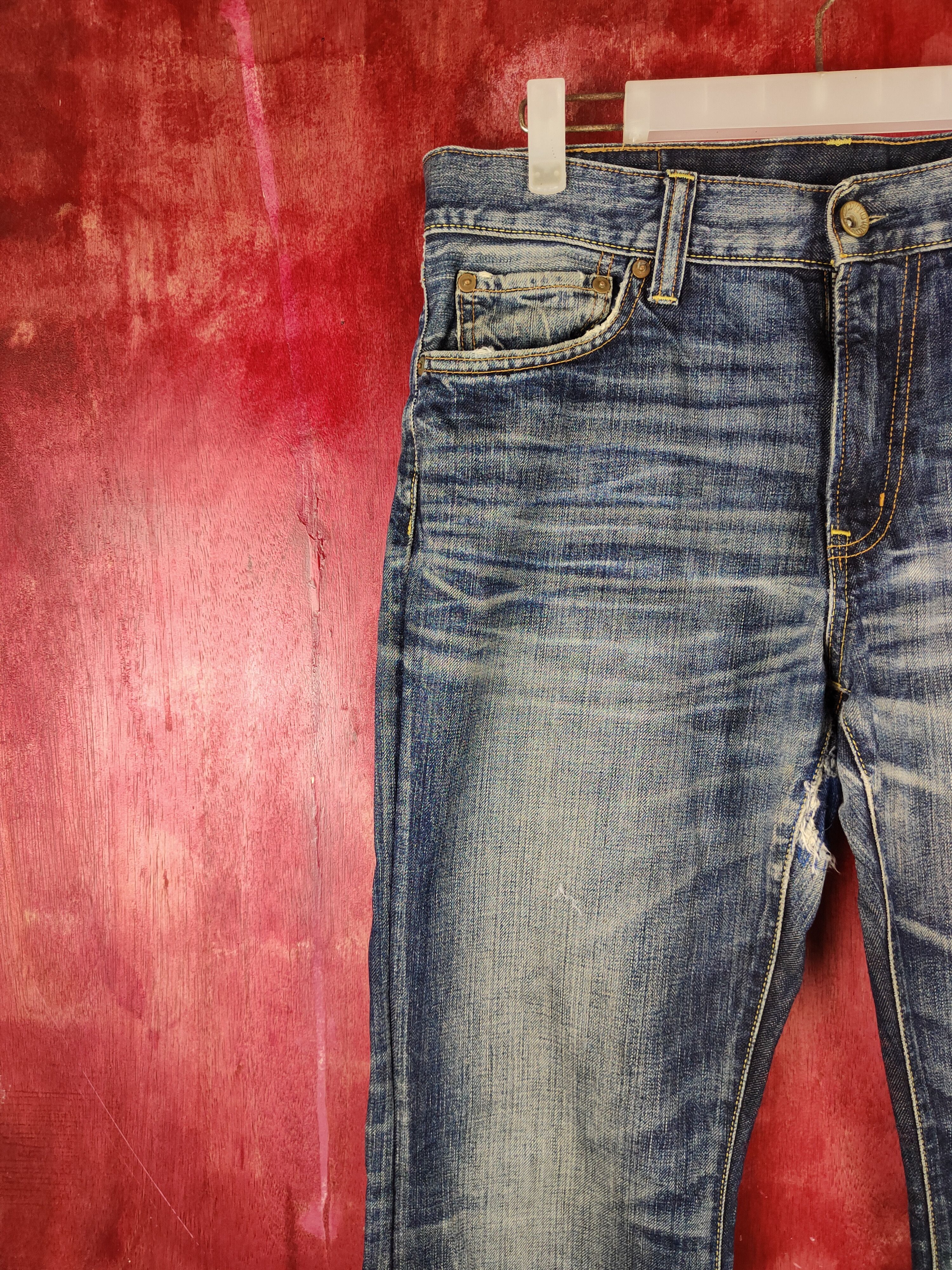 Japanese Brand DL Uniqlo Blue japan vintage distressed Denim Pants #S1261 Size US 32 / EU 48 - 3 Thumbnail
