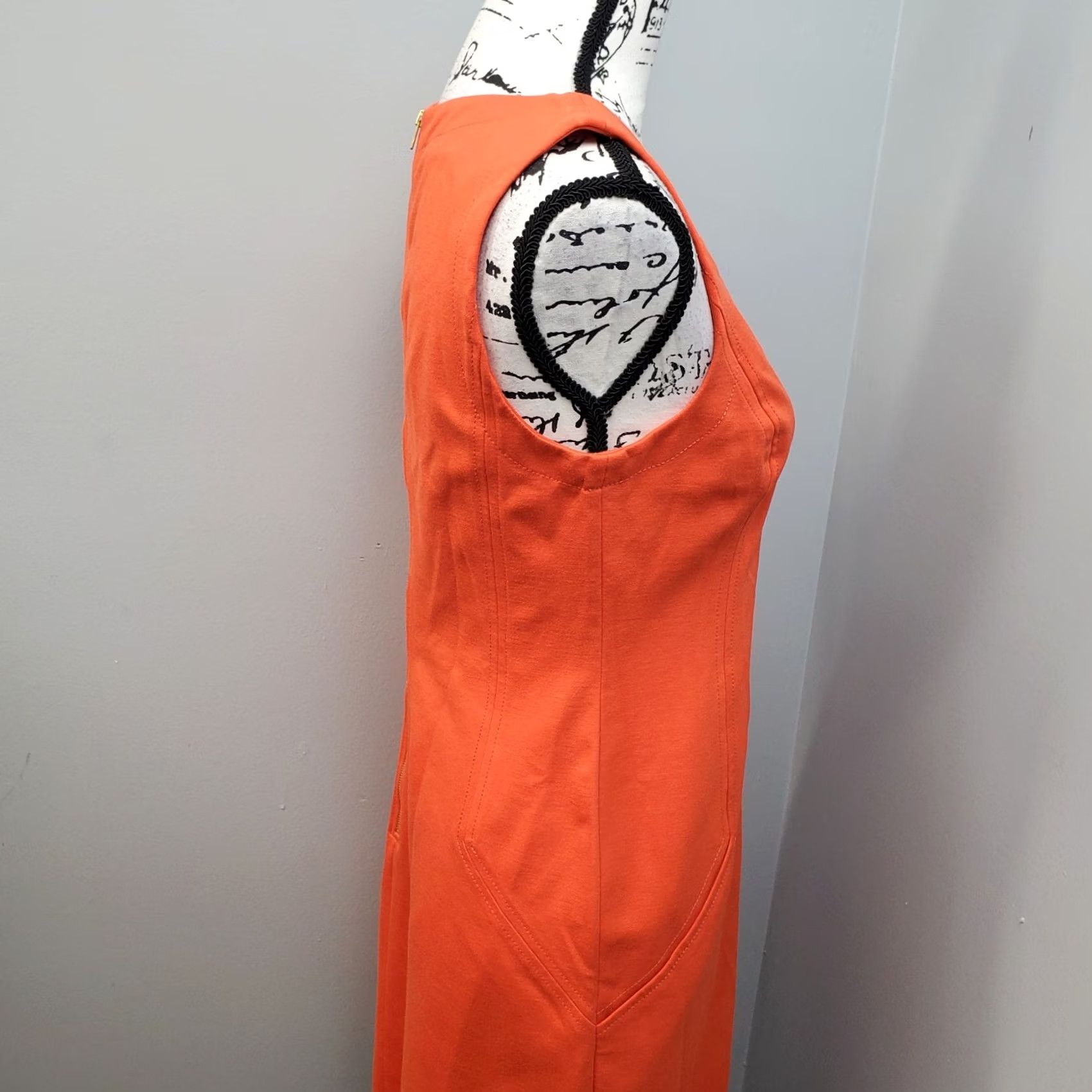 Banana Republic Banana Republic Tank Dress Womens Size 8 Orange Rayon Stretch V-Neck Back Zip Dress Size M / US 6-8 / IT 42-44 - 6 Thumbnail