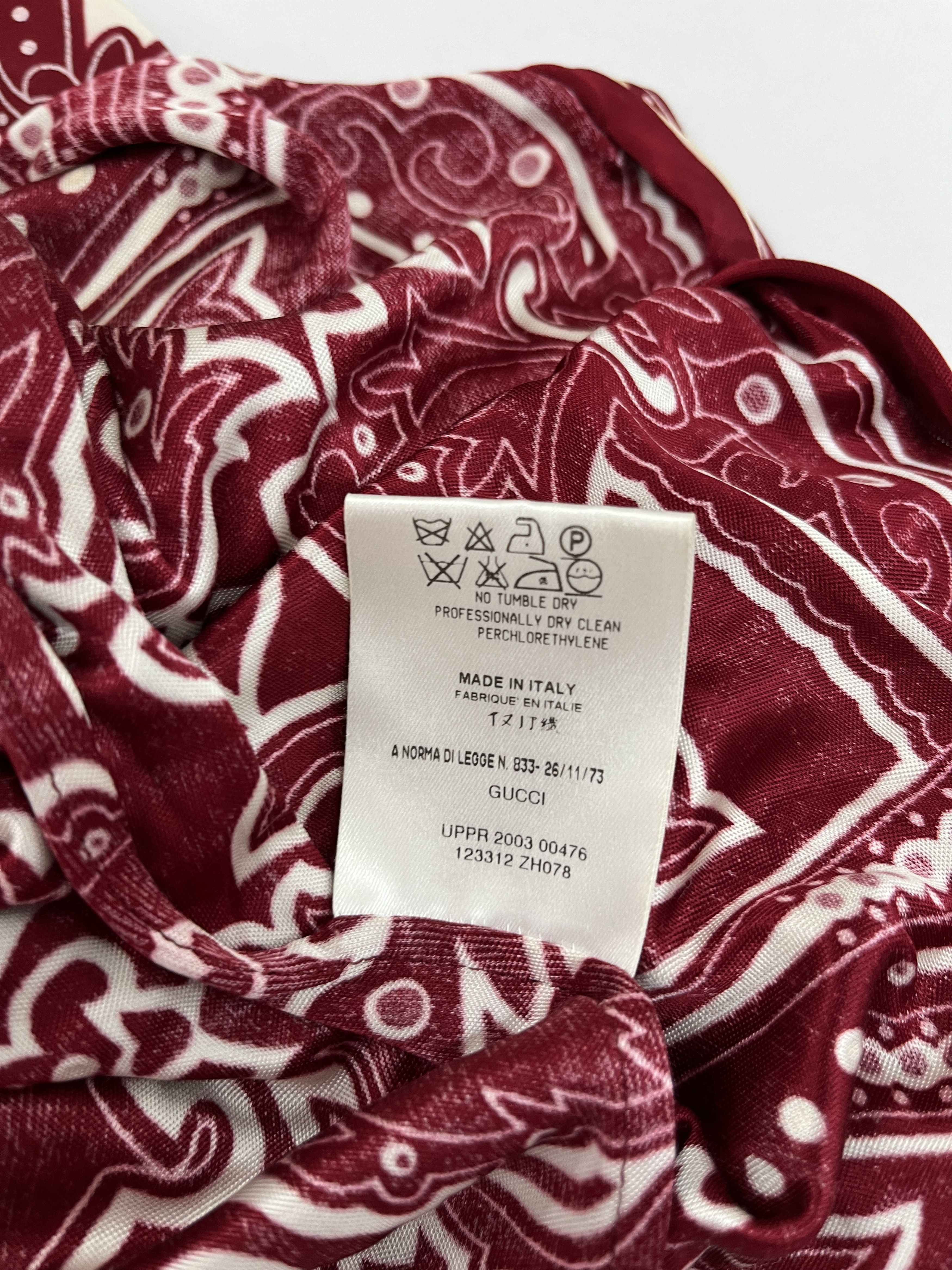 Gucci Burgundy Paisley Print Bell Sleeve Blouse Size M / US 6-8 / IT 42-44 - 5 Thumbnail