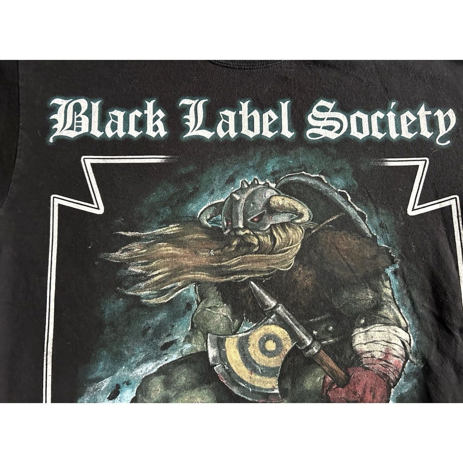 Vintage VINTAGE Black Label Society Men’s T-Shirt Viking Graphic “SDMF” 90s Black M Mens Short Sleeve Solid Size US M / EU 48-50 / 2 - 4 Thumbnail