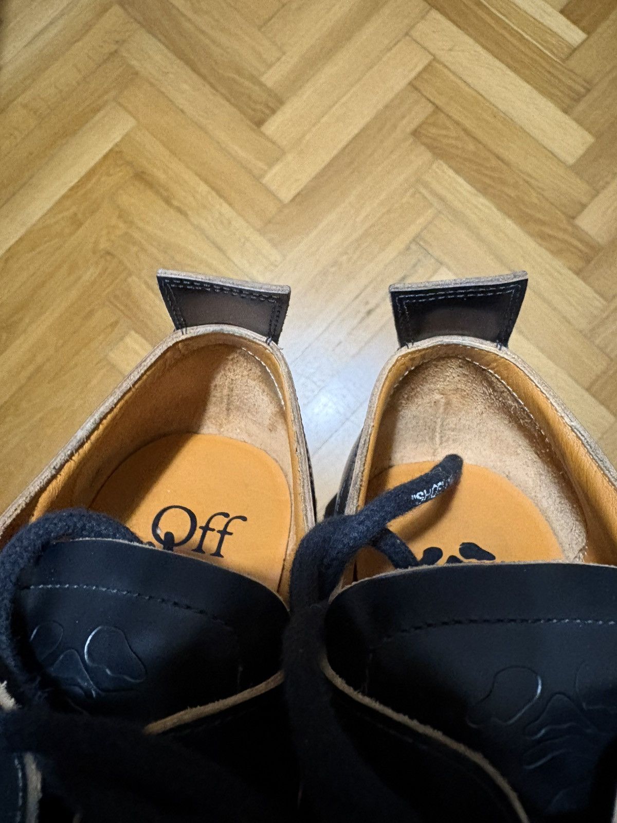 Off-White Black Leather Spongesole Derby Shoes Size US 10 / EU 43 - 17 Thumbnail