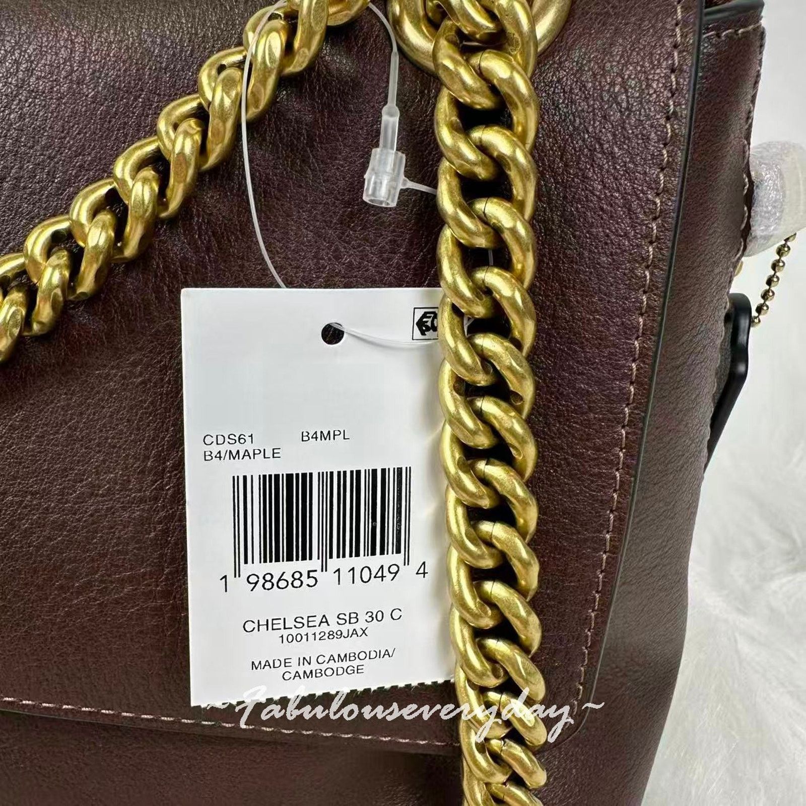 Coach COACH Chelsea Shoulder Bag 30 Chain Leather CDS61 Maple NWT Size ONE SIZE - 6 Thumbnail