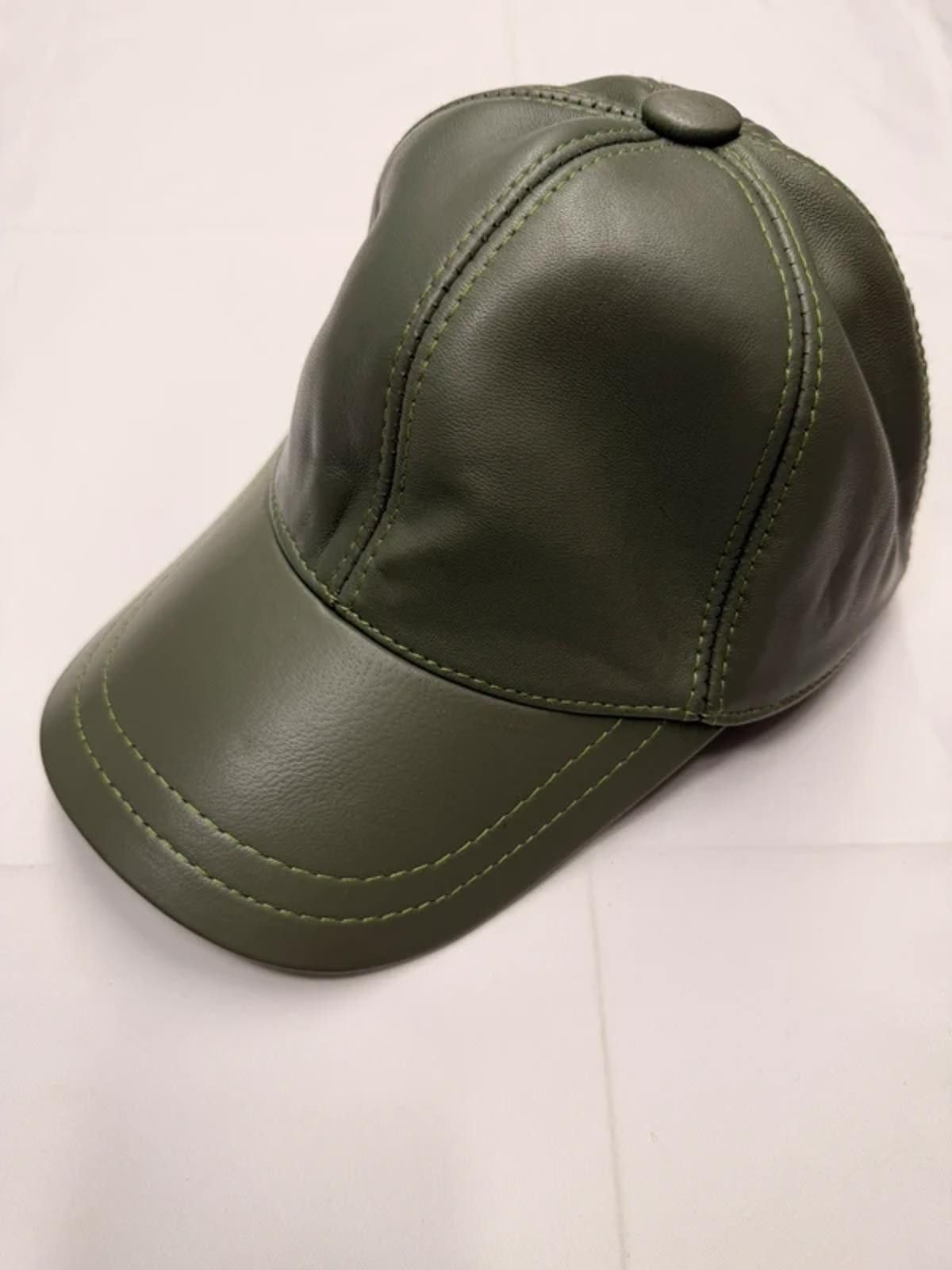 Other NEW Green Leather Baseball Cap - Premium Hat #028 Size ONE SIZE - 1 Thumbnail