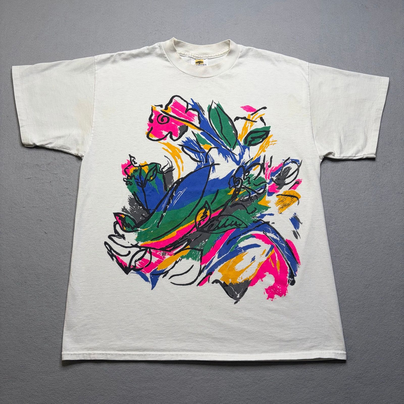 Vintage Vintage 90s Abstract Floral Art Graphic T Shirt Mens XL USA Size US XL / EU 56 / 4 - 1 Thumbnail