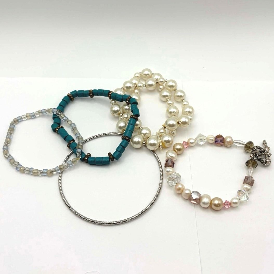 Other Blue & Cream Pearl Bracelet Bundle Size ONE SIZE - 3 Thumbnail