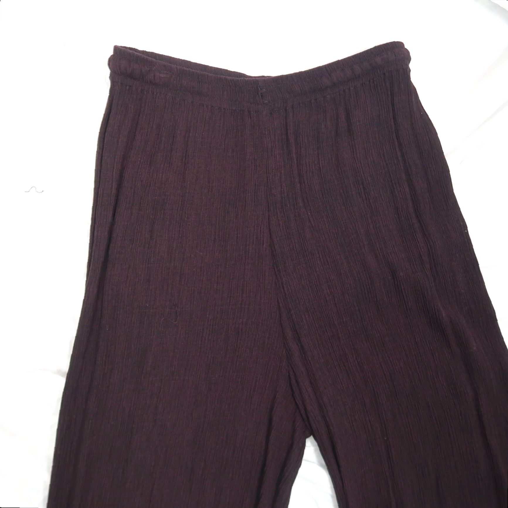Vintage VINTAGE Serendipity 90s Wide-Leg Pants M Black Rayon High Rise Casual Womens Manually Waist 12-17" Inseam 25" Size 32" / US 10 / IT 46 - 2 Thumbnail