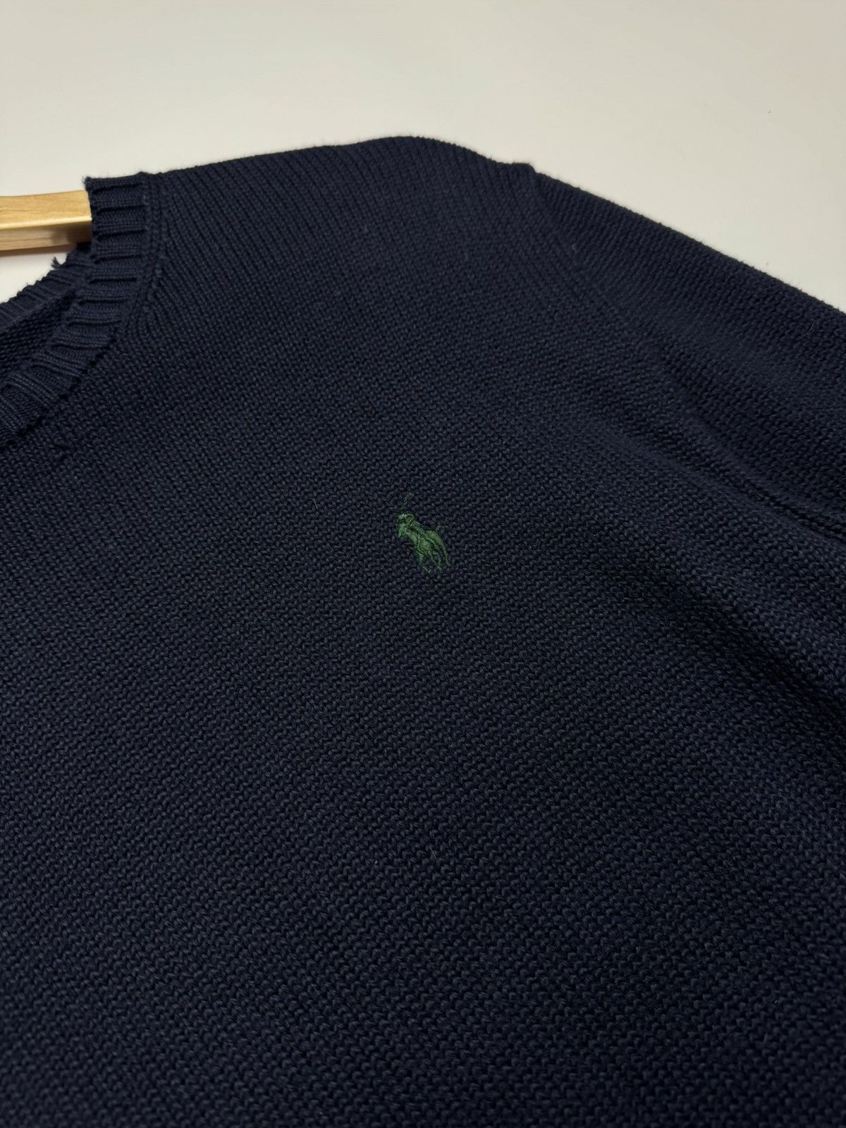 Polo Ralph Lauren Polo Ralph Lauren Navy Cotton Crewneck Sweater - Green Pony Size US S / EU 44-46 / 1 - 5 Thumbnail