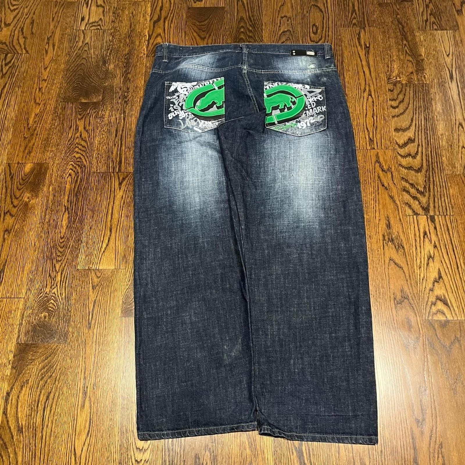 Ecko Unltd. × JNCO vintage rare 2000s ultra baggy wide leg faded darkwash ecko Size US 40 / EU 56 - 3 Thumbnail