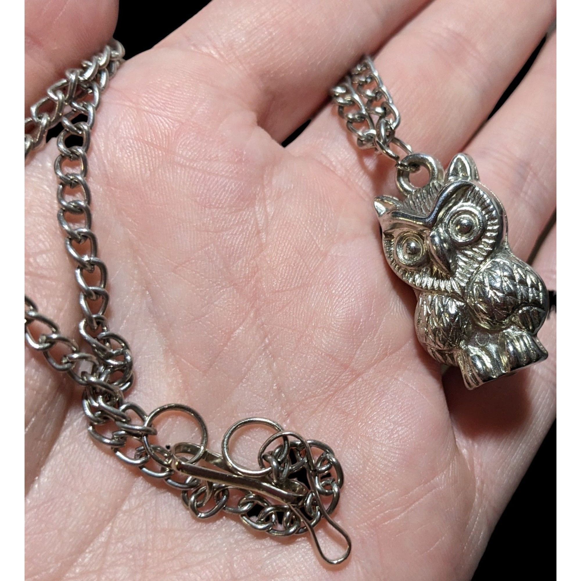 Other Silver Puffed Owl Necklace Size ONE SIZE - 5 Thumbnail
