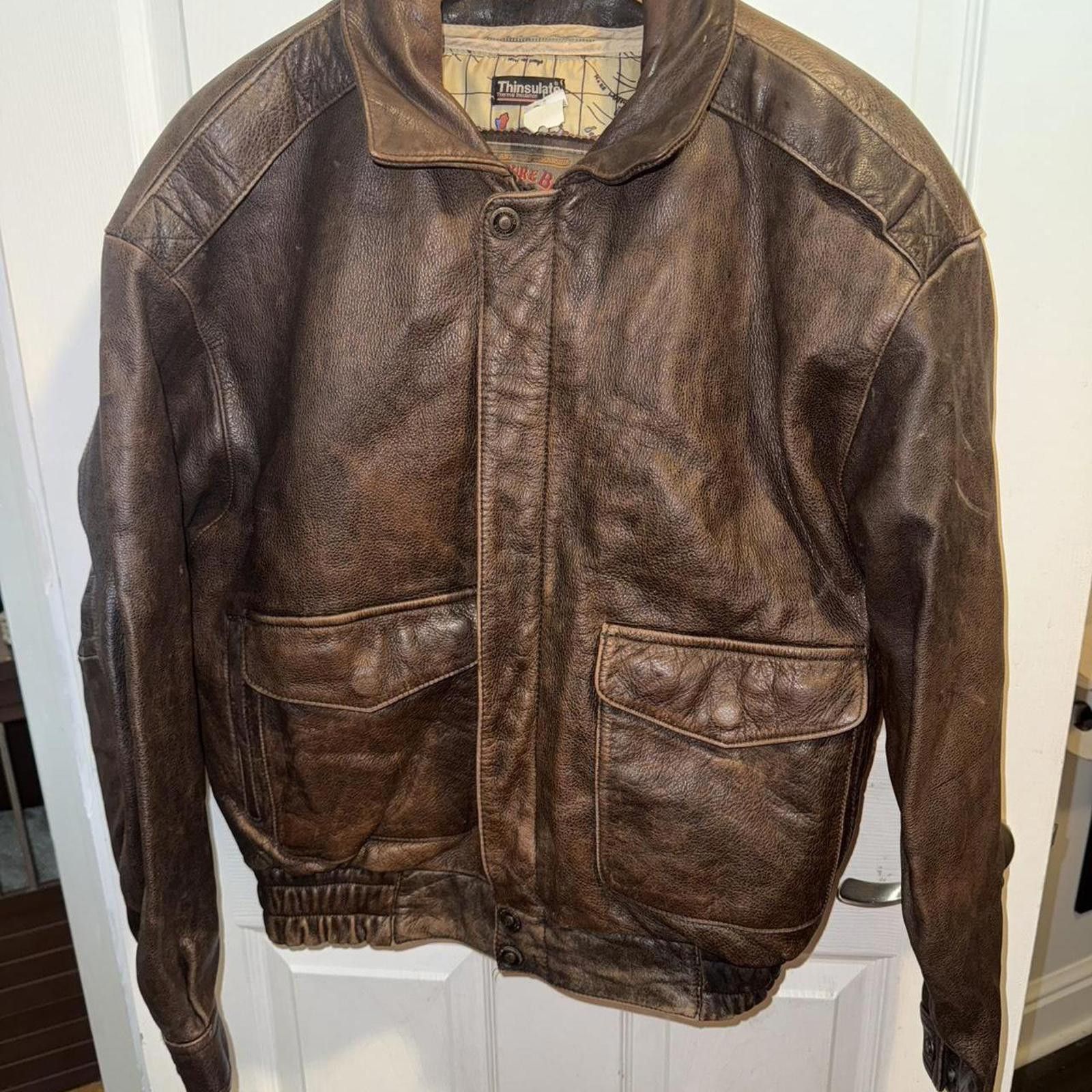 Wilsons Leather Wilson Adventure Bound Flight Aviator Leather Men Jacket Size US L / EU 52-54 / 3 - 1 Thumbnail