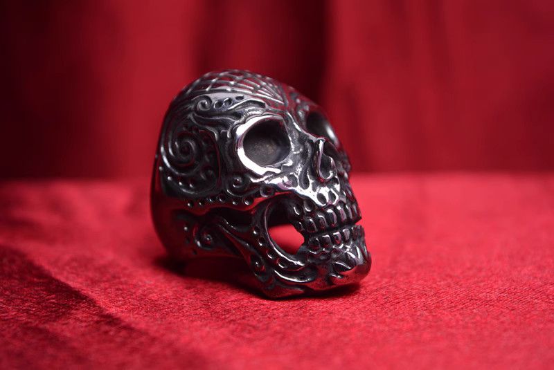 Jewelry Skull Rare Jewelry Rings Open Size Chrome Ring (Size 7-13) Size ONE SIZE - 2 Thumbnail
