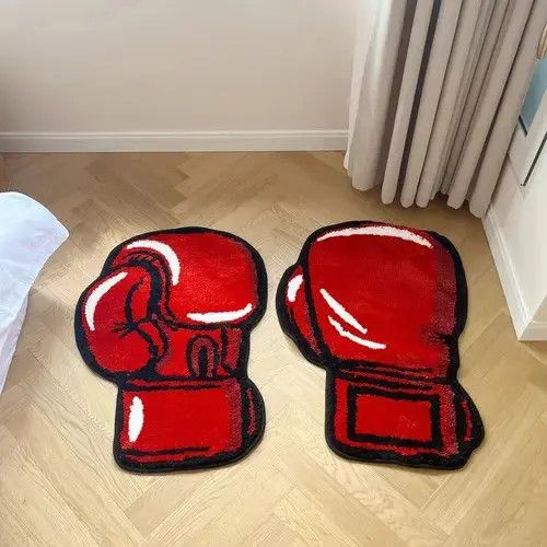 Designer Boxing Gloves Tufted Rugs Size ONE SIZE - 2 Thumbnail