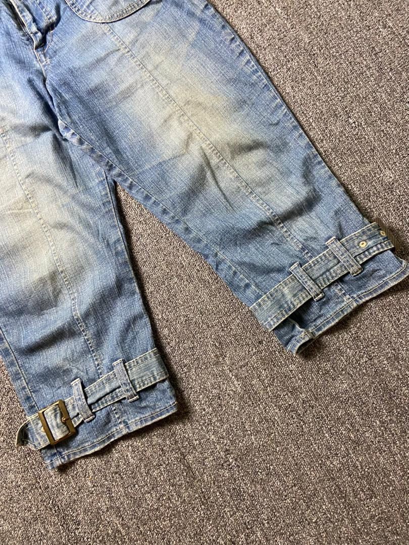 Japanese Brand PBI Brand Capri Jeans with Buckled Straps (184) Size US 34 / EU 50 - 8 Thumbnail
