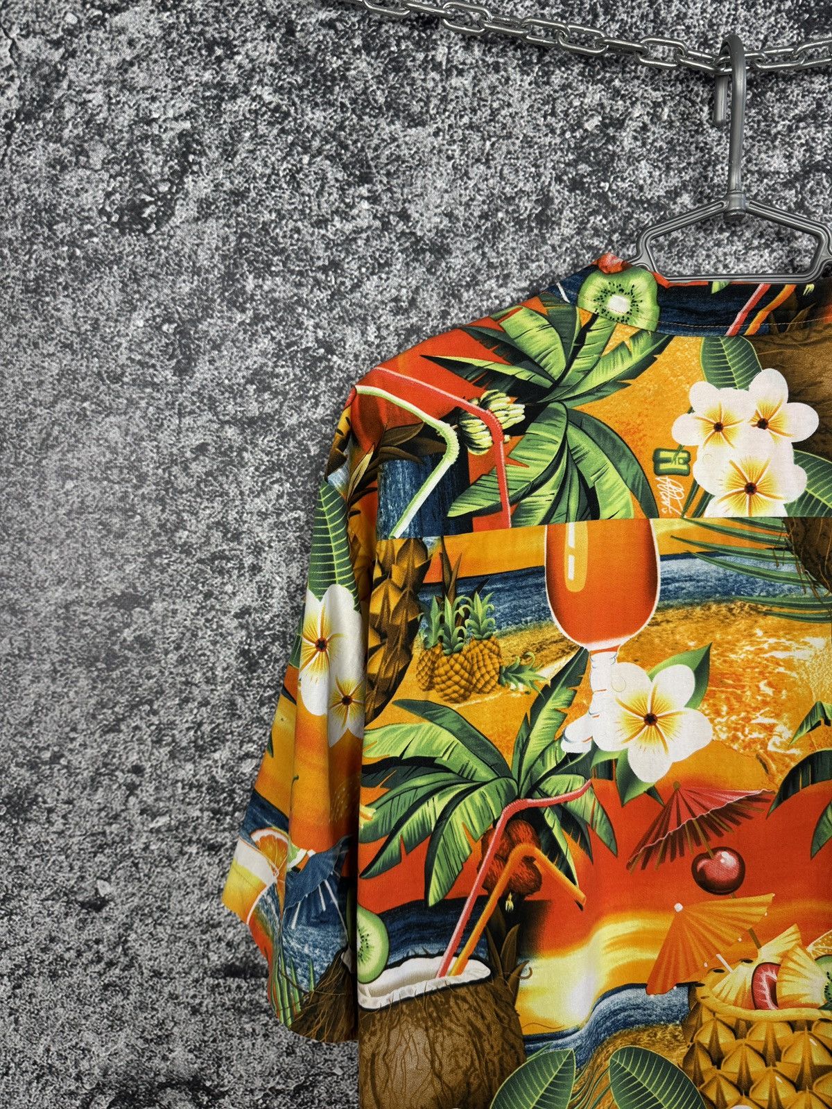 Vintage Men’s Hawaiian Short Sleeve Shirt Overprint Hawaii Crazy Size US XXL / EU 58 / 5 - 10 Thumbnail