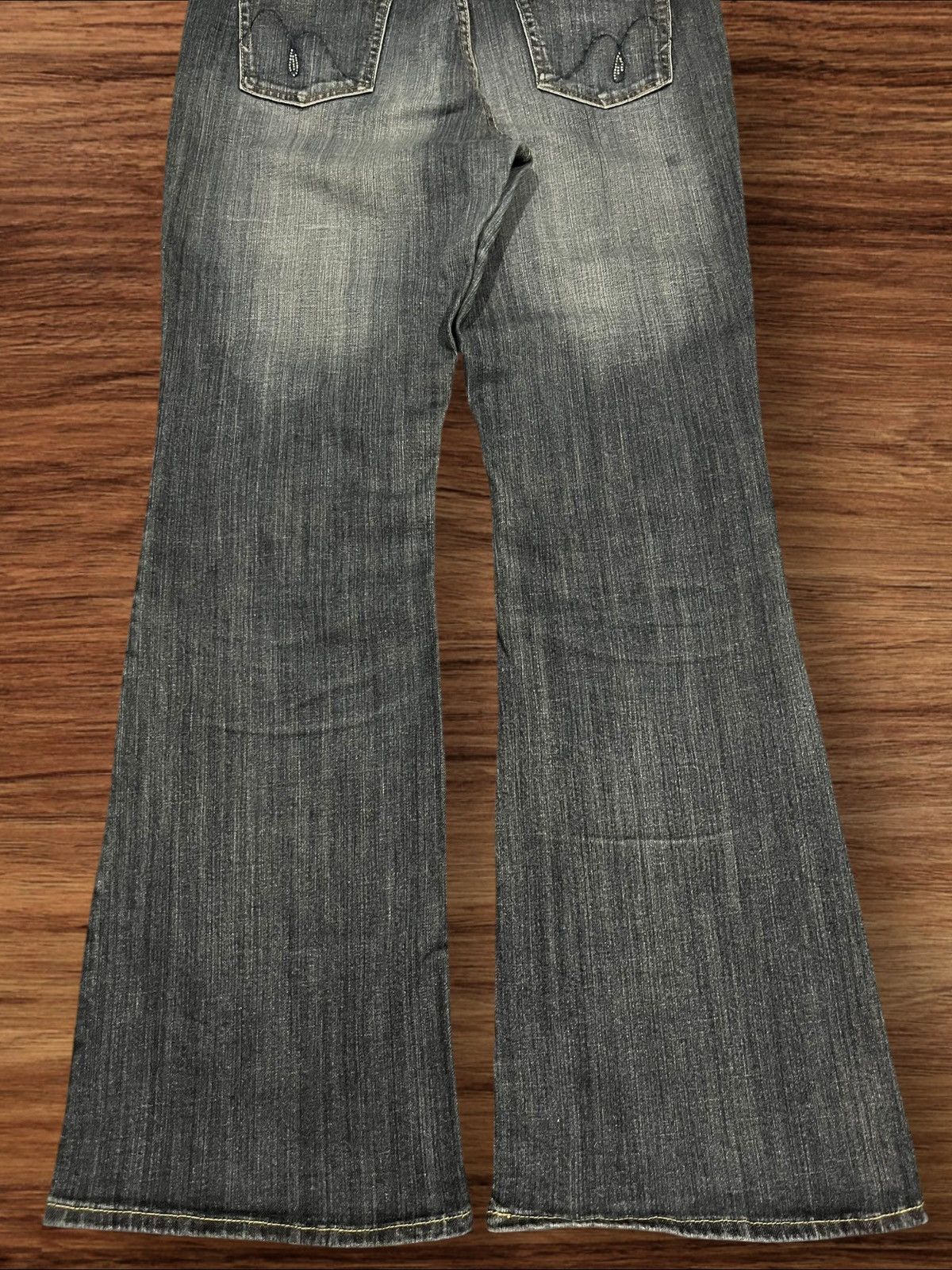 Japanese Brand Vintage Japanese Brand Blue Washed Distressed Flare Jeans Size 33" - 8 Thumbnail