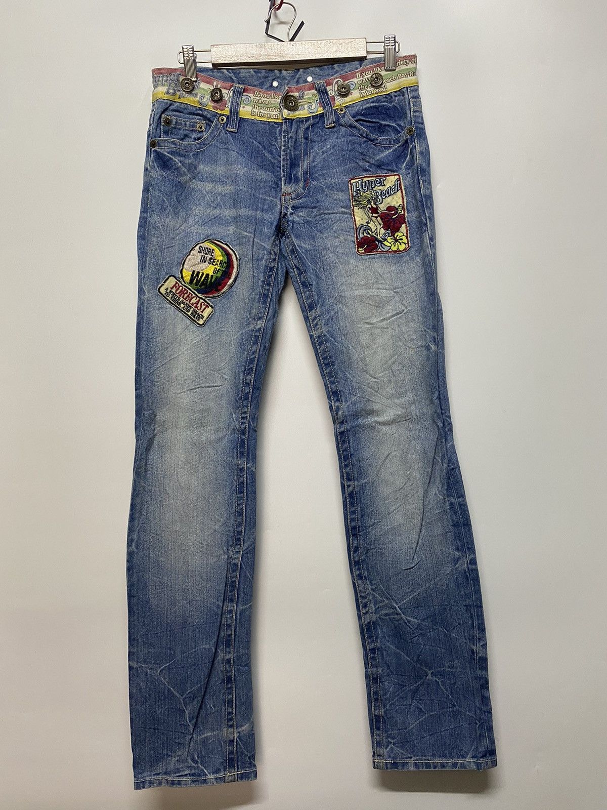 Designer × Japanese Brand Japanese Brand Beach Ocean Patches Denim Distressed Jeans Size 30" / US 8 / IT 44 - 1 Thumbnail