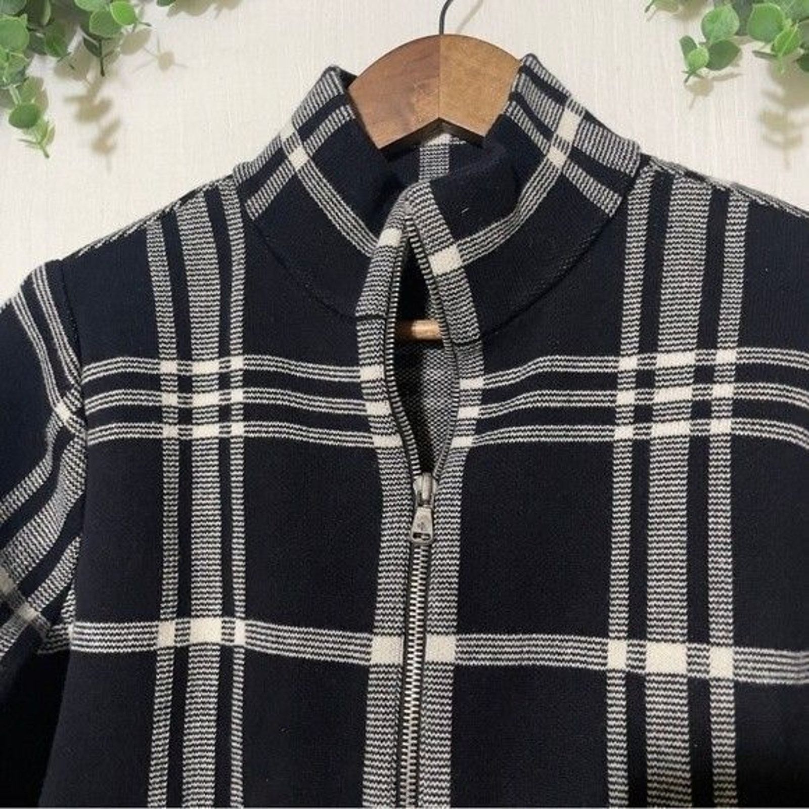Ralph Lauren Ralph Lauren Black & White Plaid Zip-Up Cotton Blazer Medium Size M / US 6-8 / IT 42-44 - 2 Thumbnail