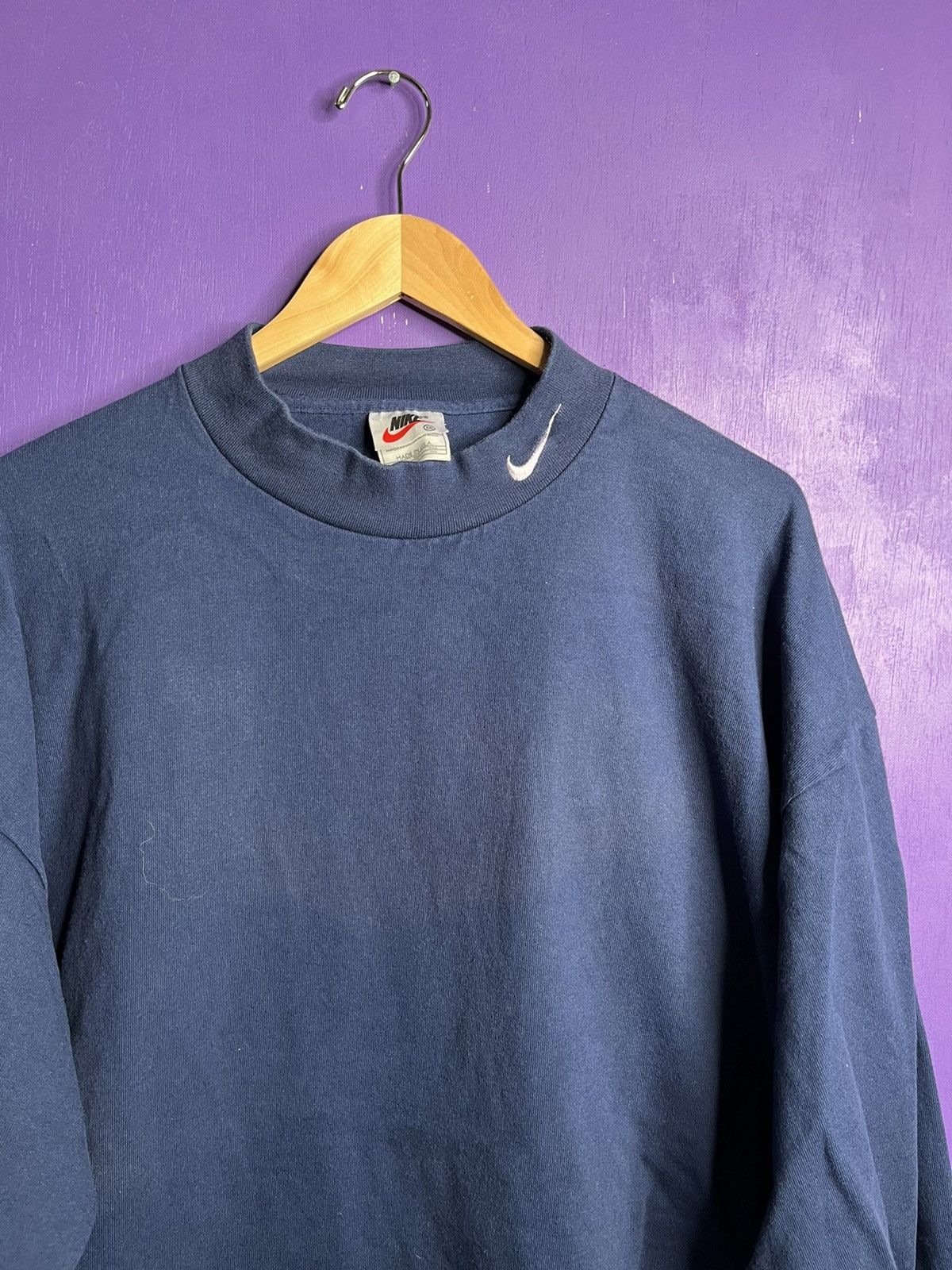 Nike × Vintage Vintage 90s Nike mockneck long-sleeve t-shirt Size US XXL / EU 58 / 5 - 3 Thumbnail