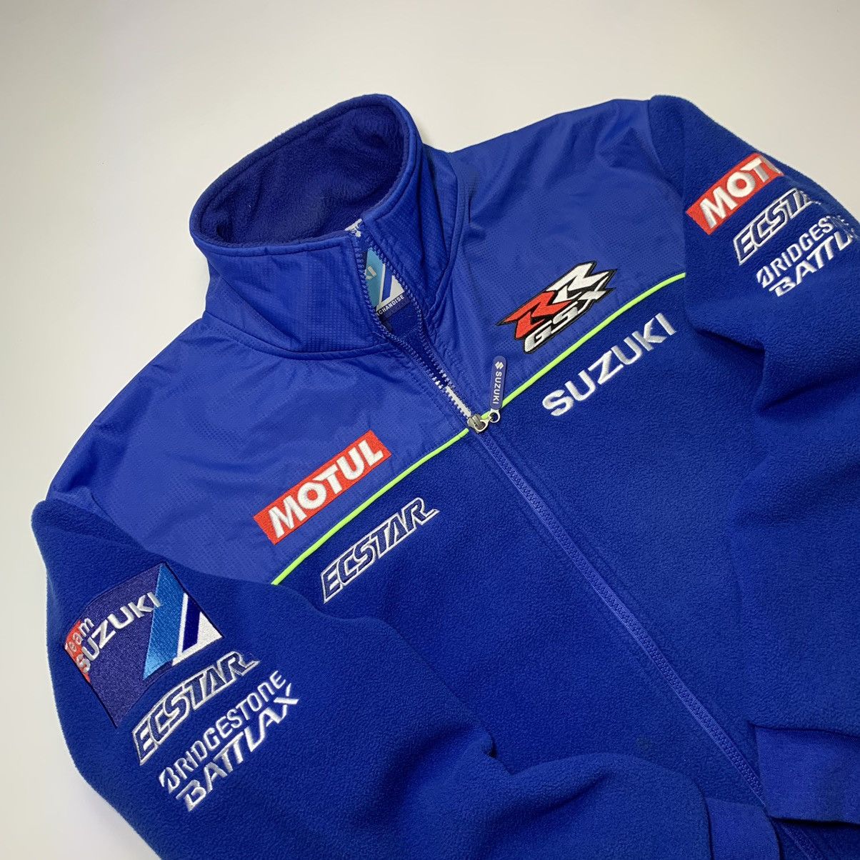 Vintage Vintage Suzuki ECSTAR RRGSX Japanese Racing Fleece Jacket Size US M / EU 48-50 / 2 - 5 Thumbnail