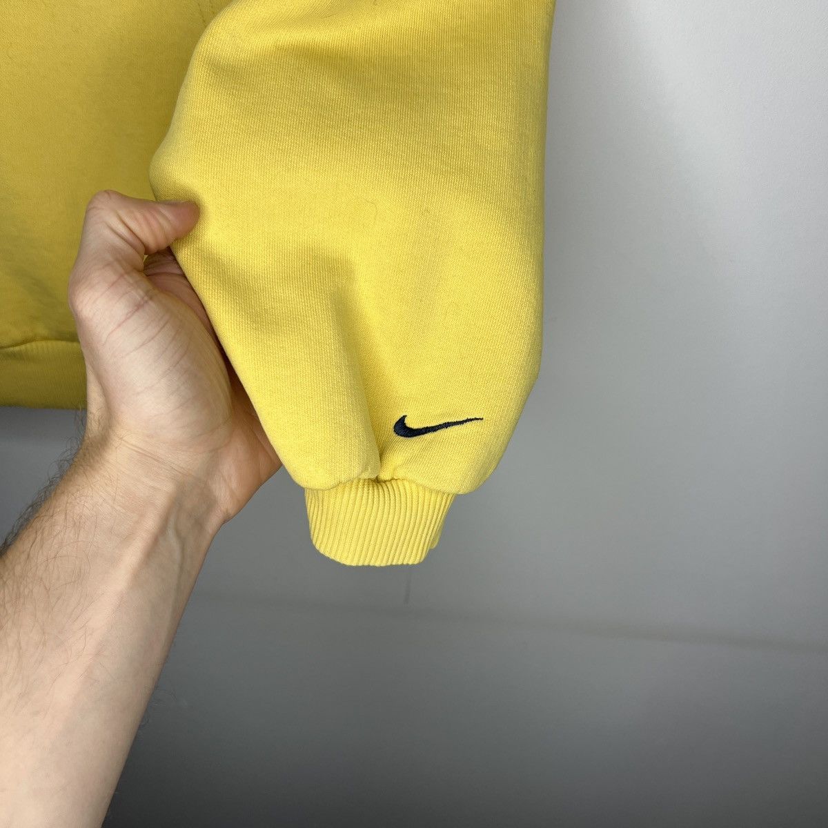Nike × Vintage Vintage Nike Hoodie Sweatshirt Yellow Big Spellout Logo 90s Size US M / EU 48-50 / 2 - 7 Thumbnail