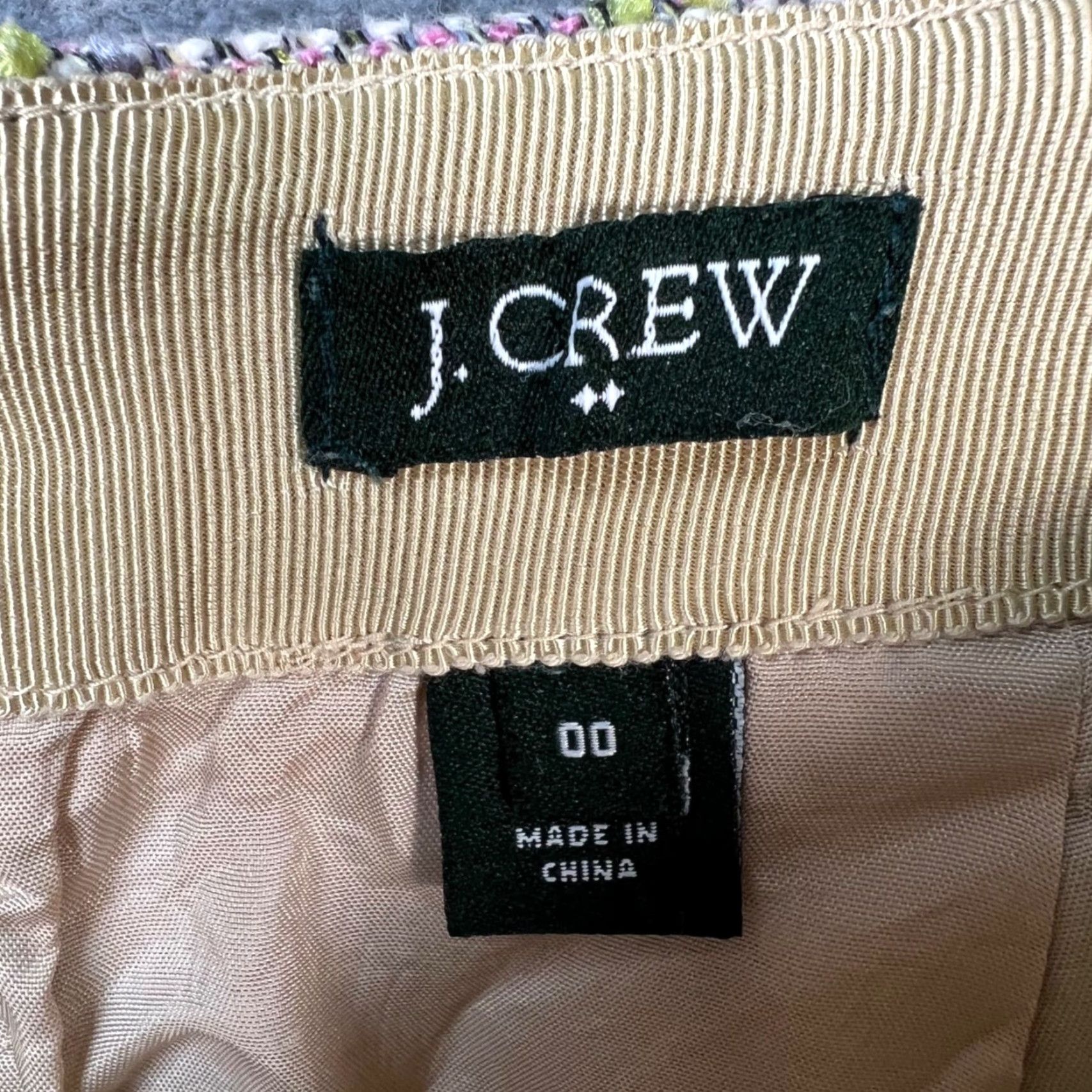 J.Crew J. Crew Tweed Mini Skirt Womens Size 00 Pink/Yellow Lined Short Casual Spring Summer Size 24" / US 00 / IT 34 - 3 Thumbnail
