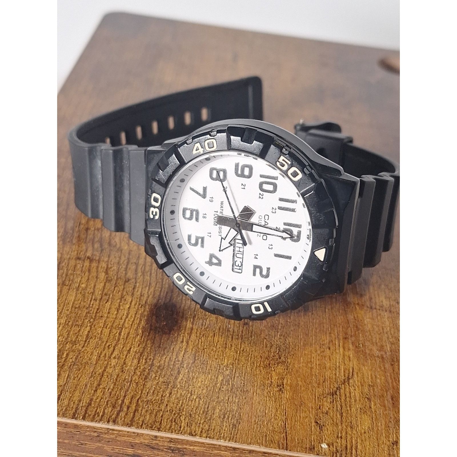 Casio Casio Quartz 100M Diver Style Black Rubber Strap Day Date Size ONE SIZE - 2 Thumbnail