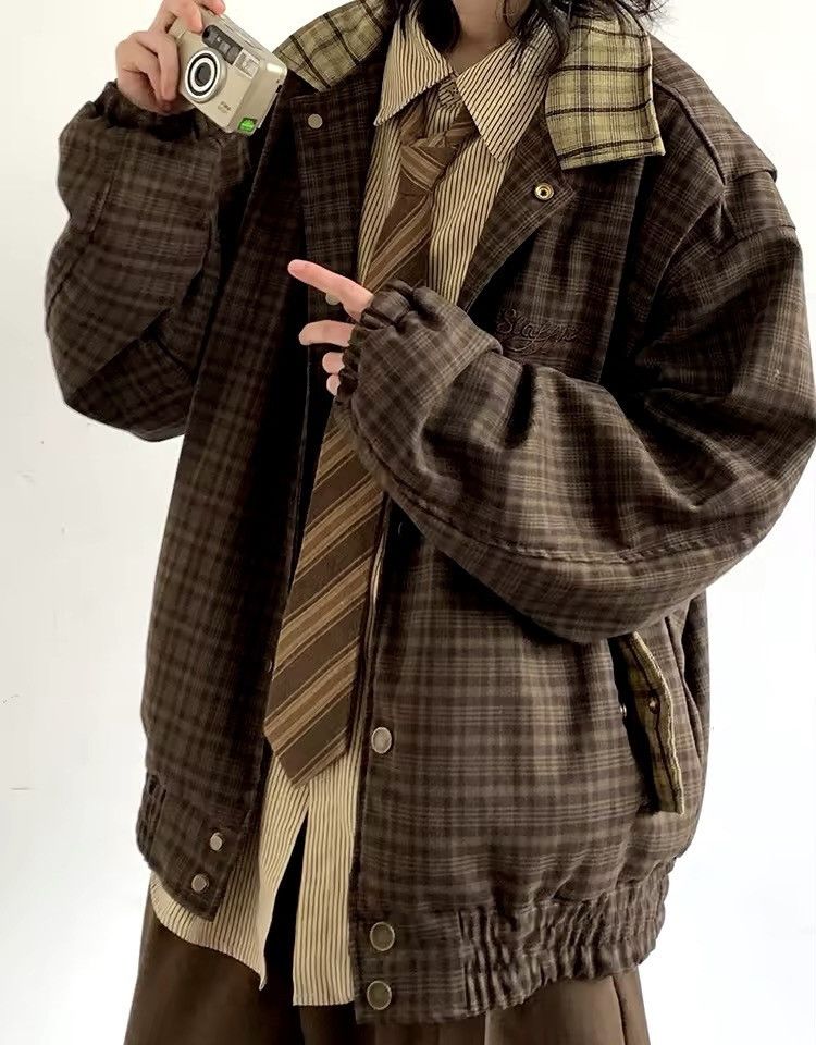 Other Streetwear Casual Oversized Patchwork Plaid Design Jacket Size US M / EU 48-50 / 2 - 4 Thumbnail