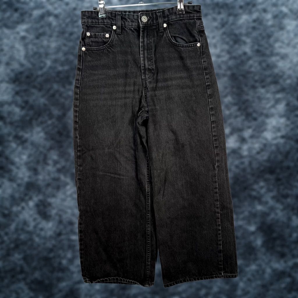 Zara Zara Jeans Womens Size 4 Black Wide-Leg High-Waisted Denim 5-Pocket Rise High Vintage No 90s Womens Jeans Size 27" / US 4 / IT 40 - 1 Thumbnail