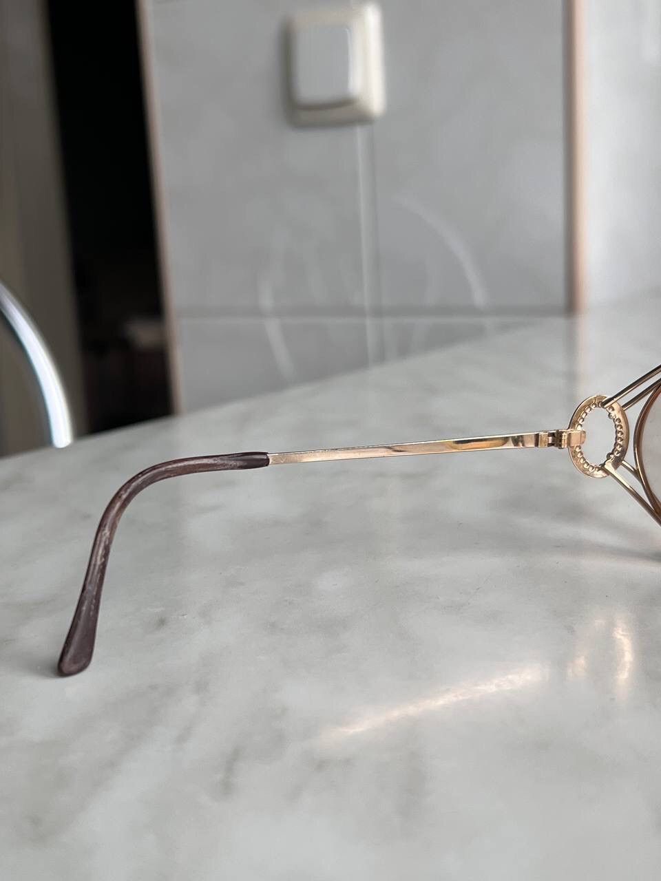 Dior Vintage Christian Dior '80s Eyeglasses Hook Frame Gold Metal Size ONE SIZE - 6 Thumbnail