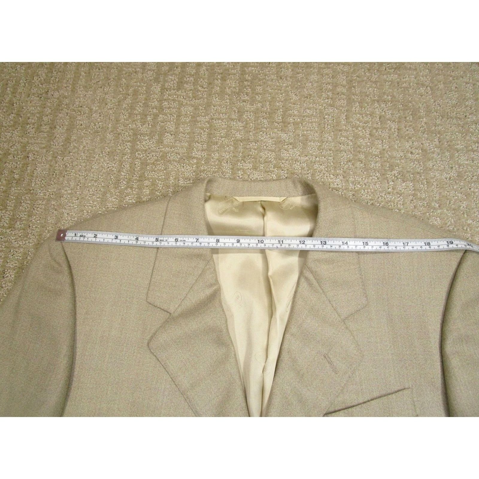 Loro Piana Hickey Freeman Sport Coat Beige Cashmere 2 Piece Blazer Men 43 Long Vintage 100% Loro Piana USA Men Size 46R - 5 Thumbnail