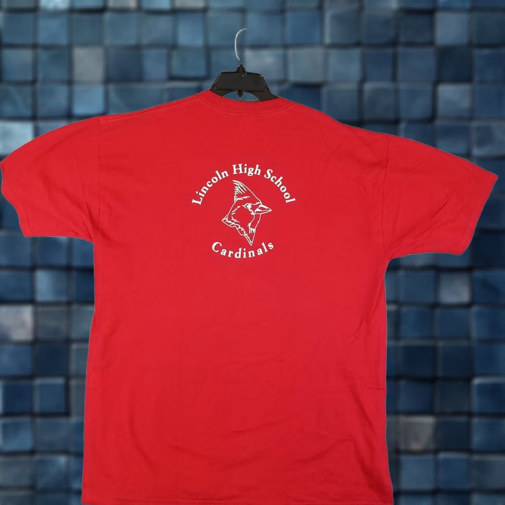 Jerzees Jerzees Portland Lincoln High School Shirt Men XL Red Cardinals 1959 VTG Double Sided Logo Shirt Size US XL / EU 56 / 4 - 1 Thumbnail