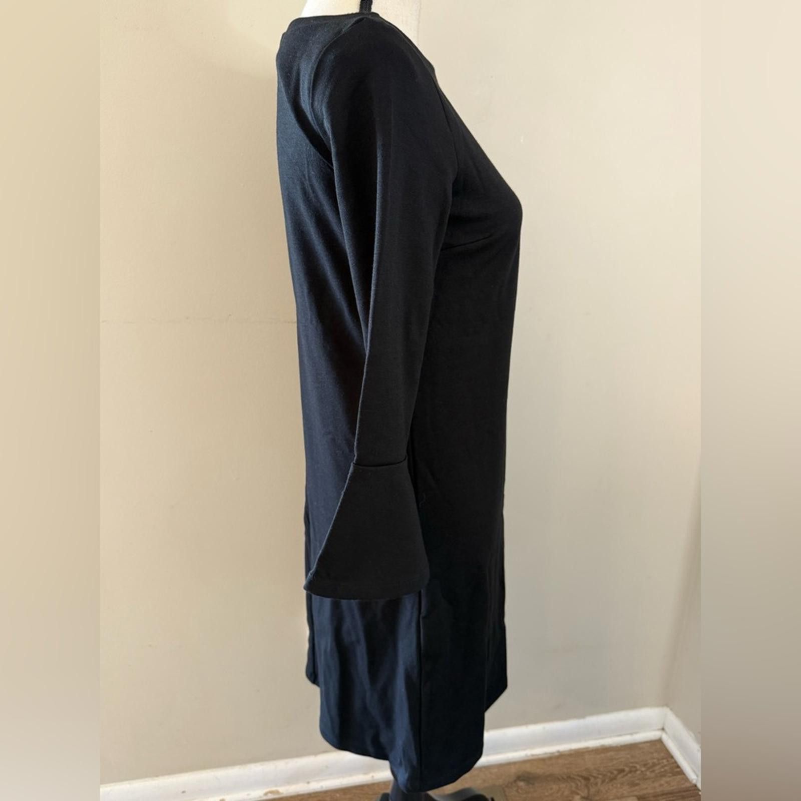 Gap Gap black Y2K midi dress wide sleeve cuffs back zip SZ XS Size XS / US 0-2 / IT 36-38 - 2 Thumbnail