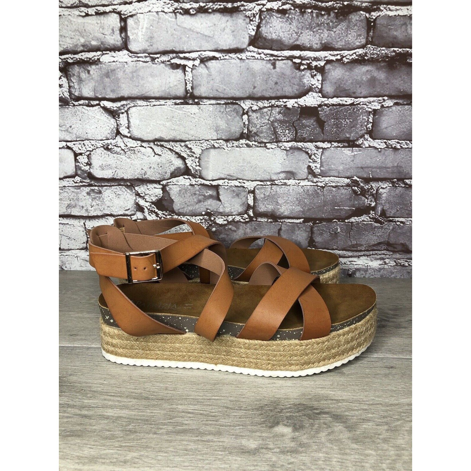 Other Patrizia Spring Step Renae Brown Leather Espadrilles Platfor Size US 11 / IT 41 - 12 Thumbnail